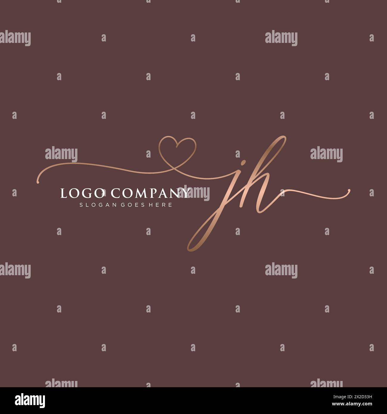 JH Beauty Monogramm und elegantes Logo Stock Vektor