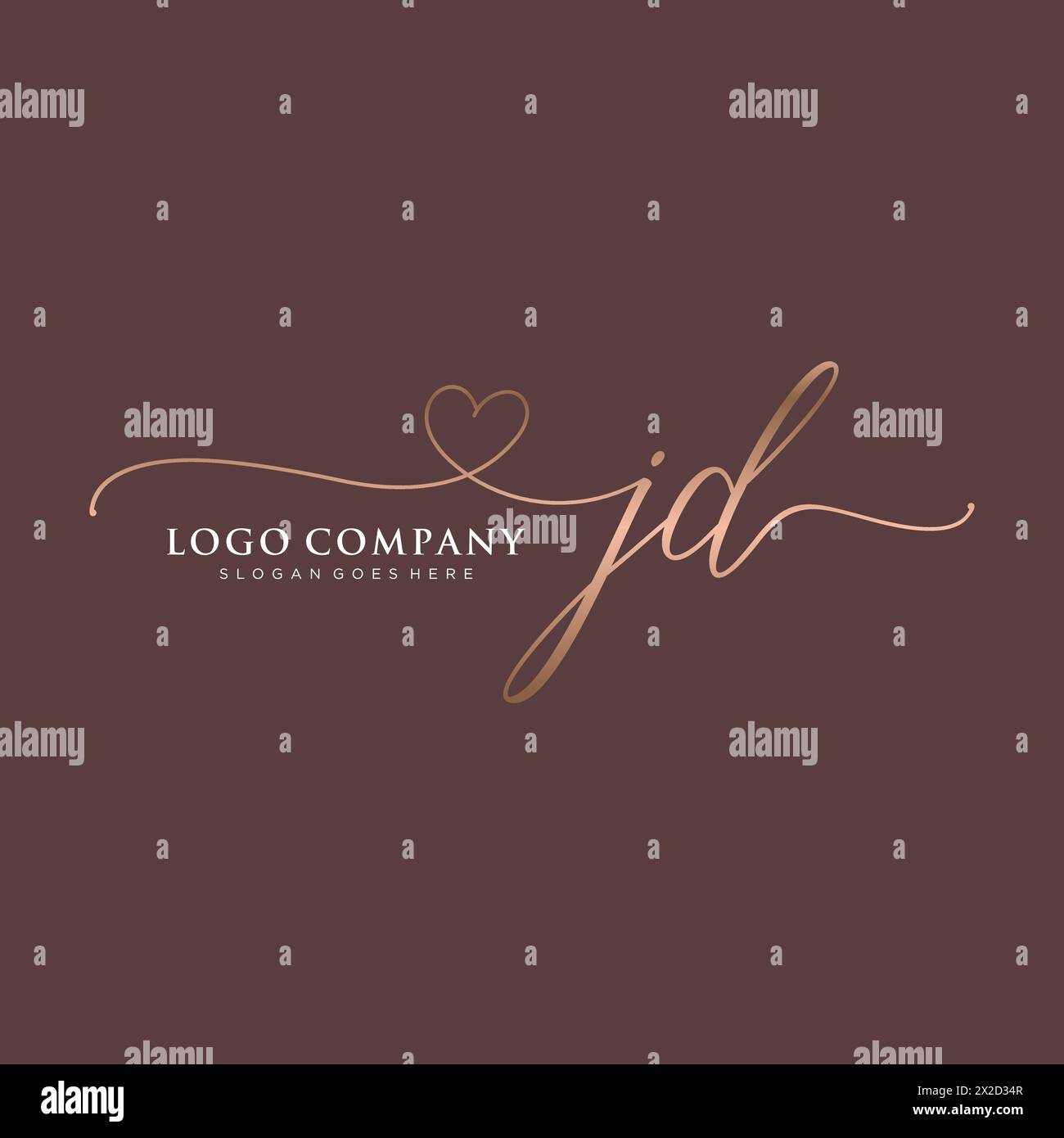 JD Beauty Monogramm und elegantes Logo Stock Vektor