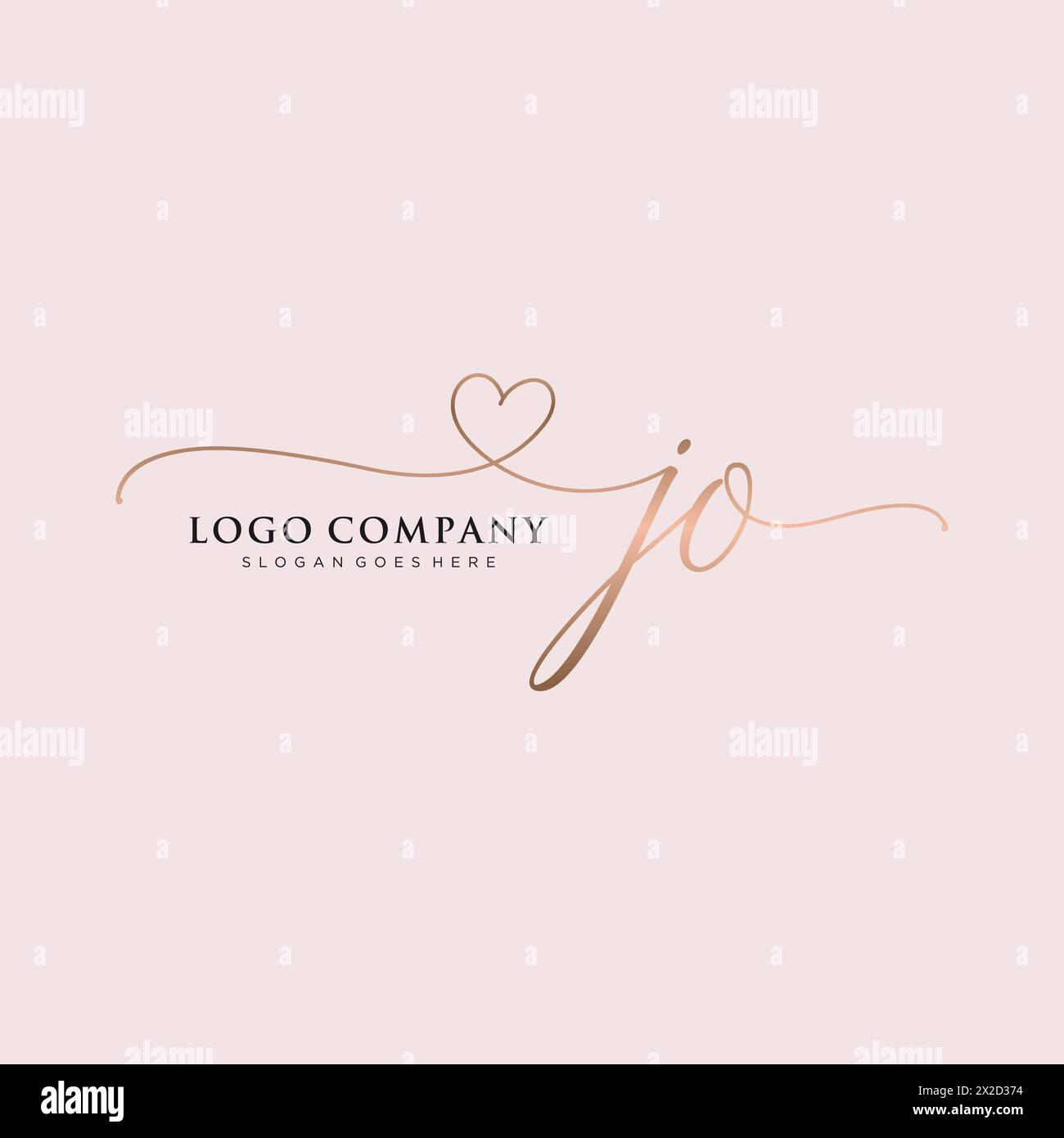 JO Beauty Monogramm und elegantes Logo Stock Vektor