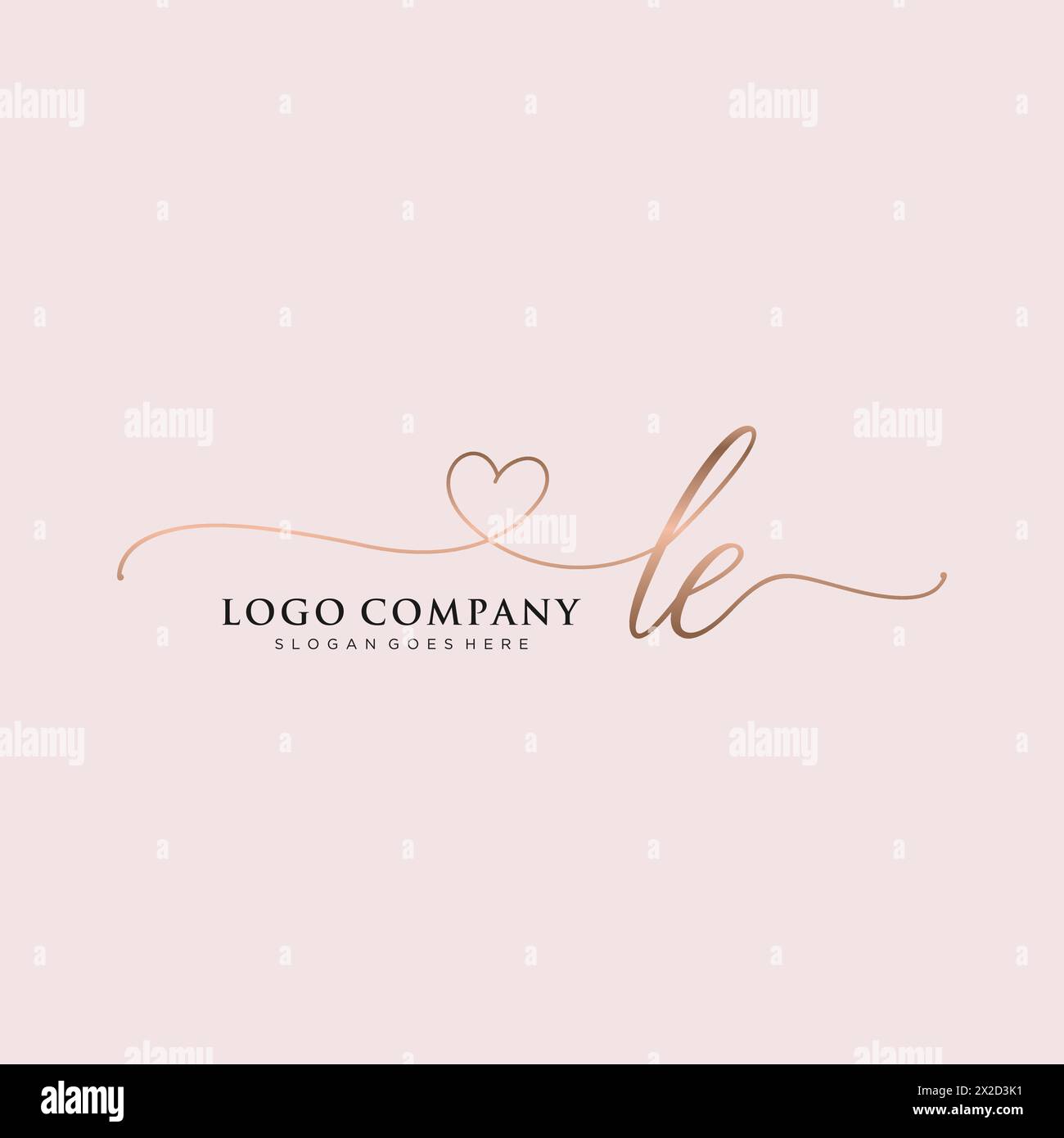 LE Beauty-Monogramm und elegantes Logo Stock Vektor