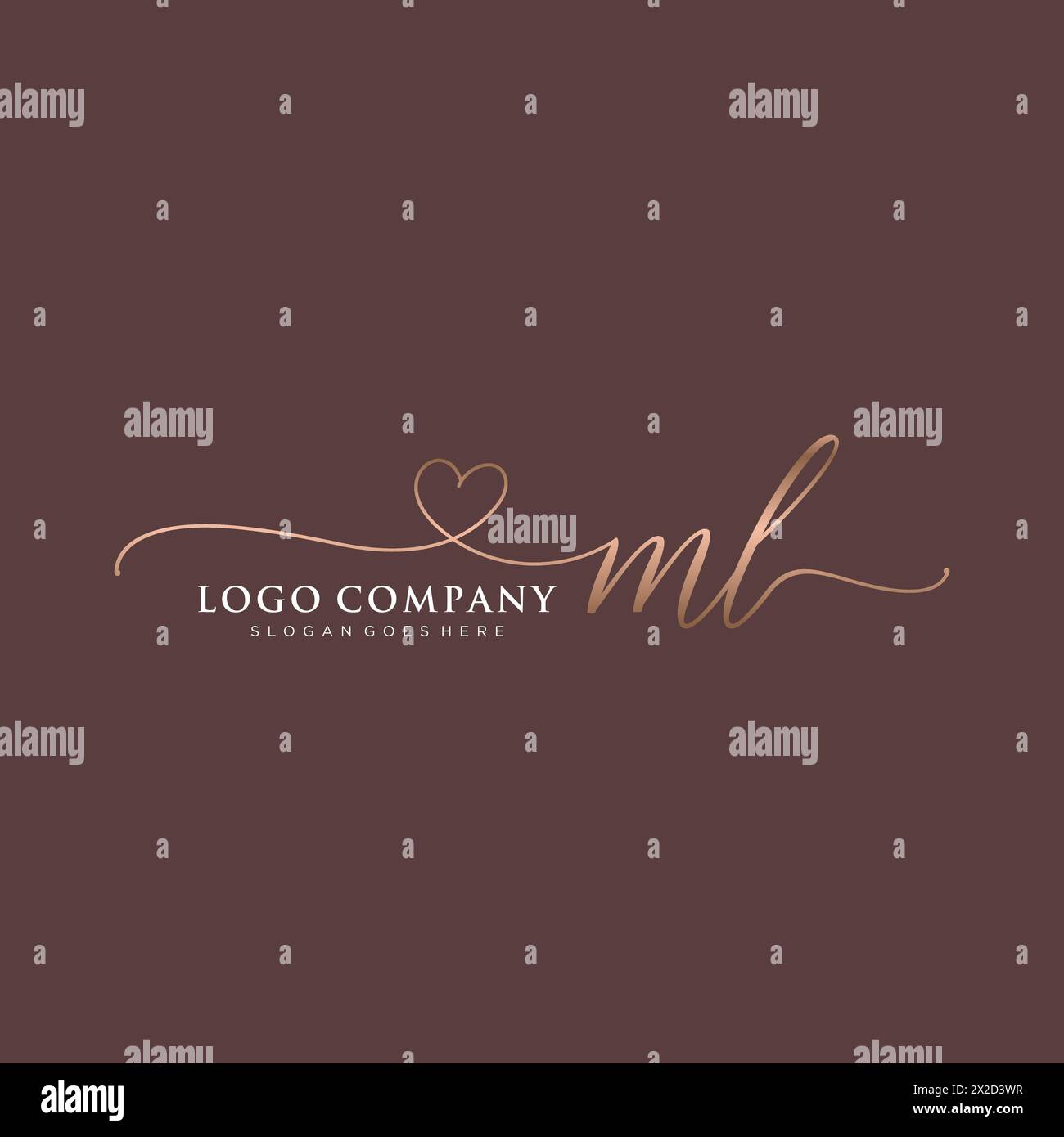 ML Beauty Monogramm und elegantes Logo-Design Stock Vektor