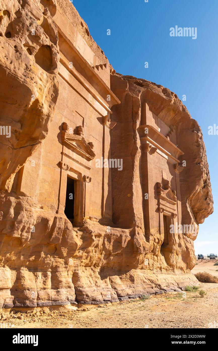 Al Ula, Saudi-Arabien: Die amösen Gräber der nabatäischen Zivilisation, Al-Ula ist ihre zweitgrößte Stadt nach Petra, am Madain Saleh-Standort in Th Stockfoto