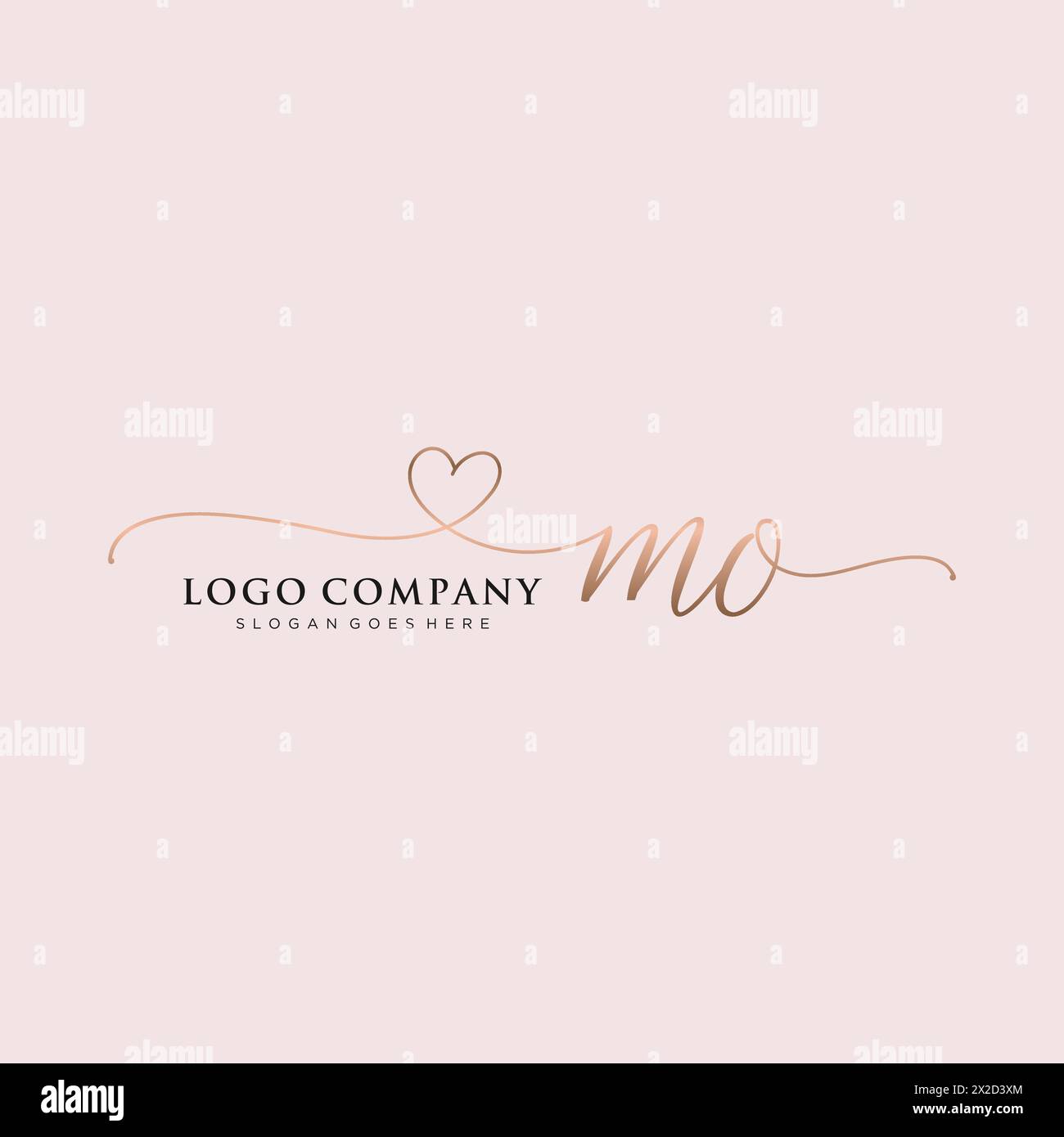 Mo Beauty Monogramm und elegantes Logo Stock Vektor