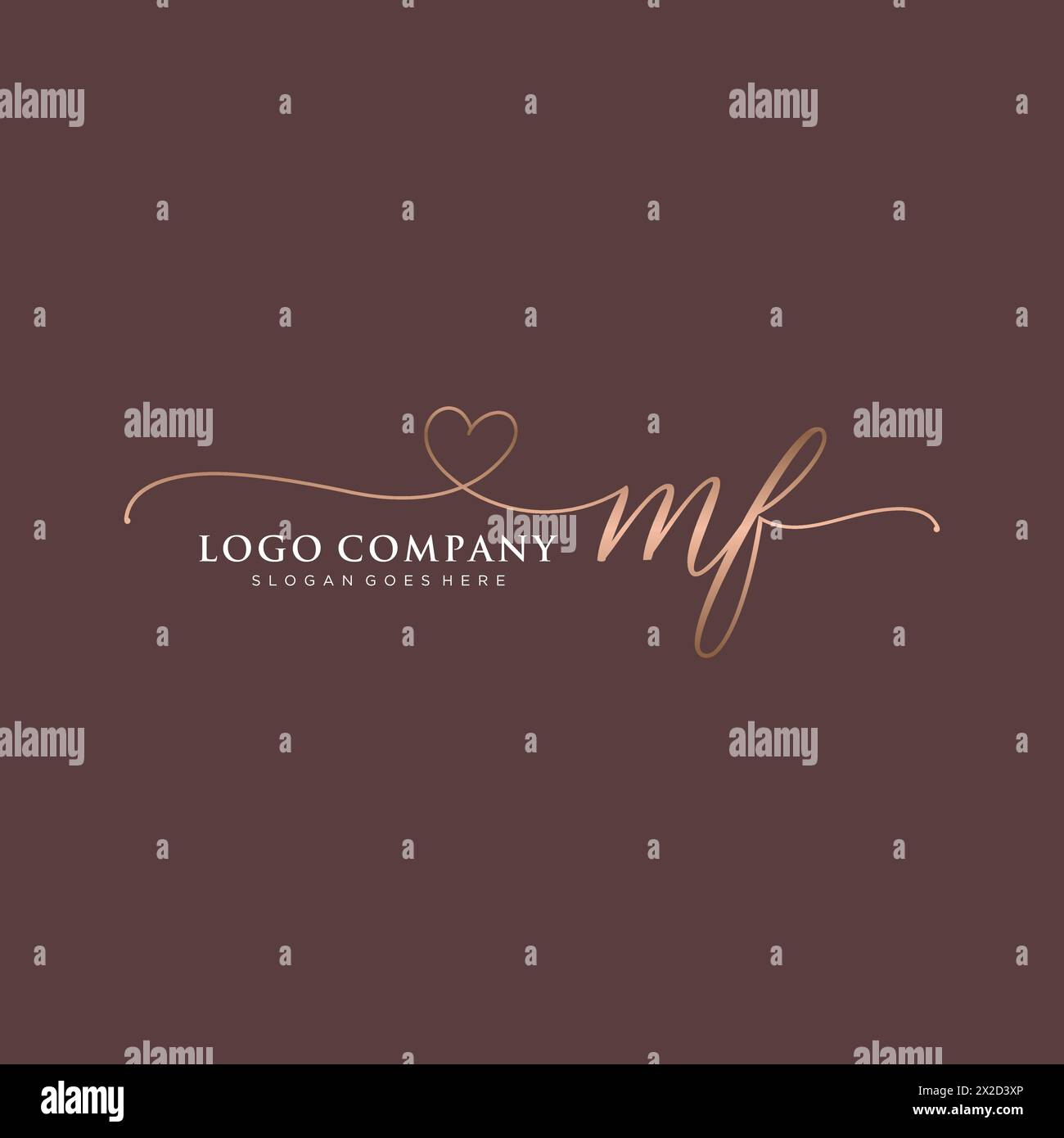 MF Beauty Monogramm und elegantes Logo-Design Stock Vektor