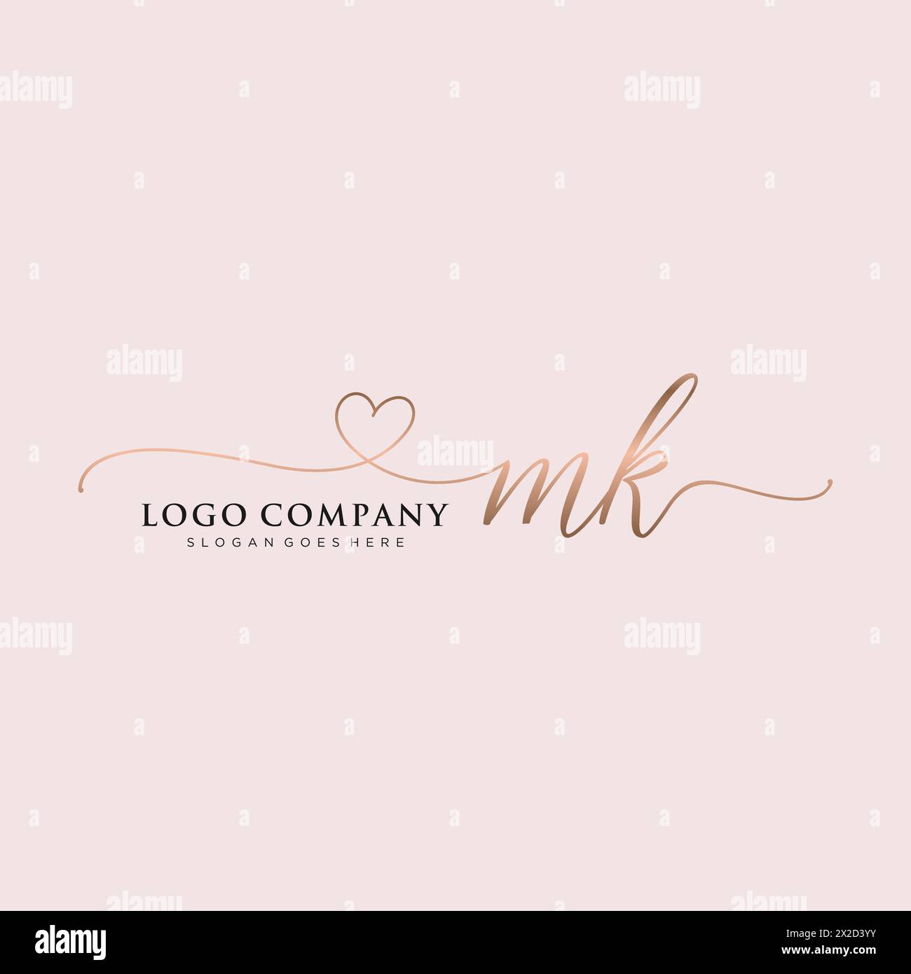 MK Beauty Monogramm und elegantes Logo Stock Vektor