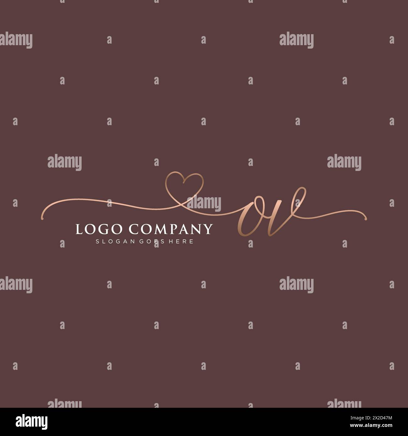 OV Beauty Monogramm und elegantes Logo Stock Vektor