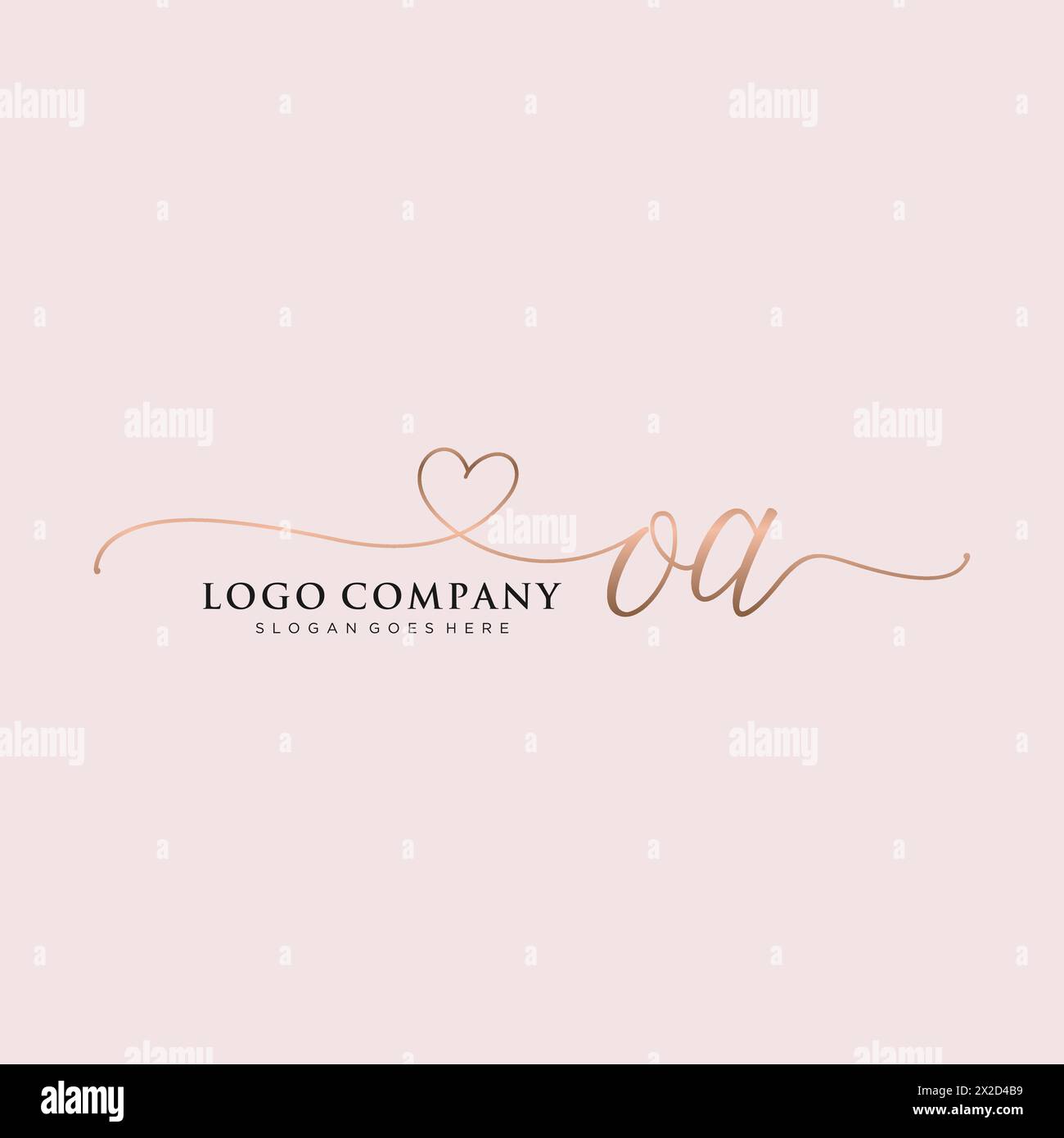 OA Beauty Monogramm und elegantes Logo Stock Vektor