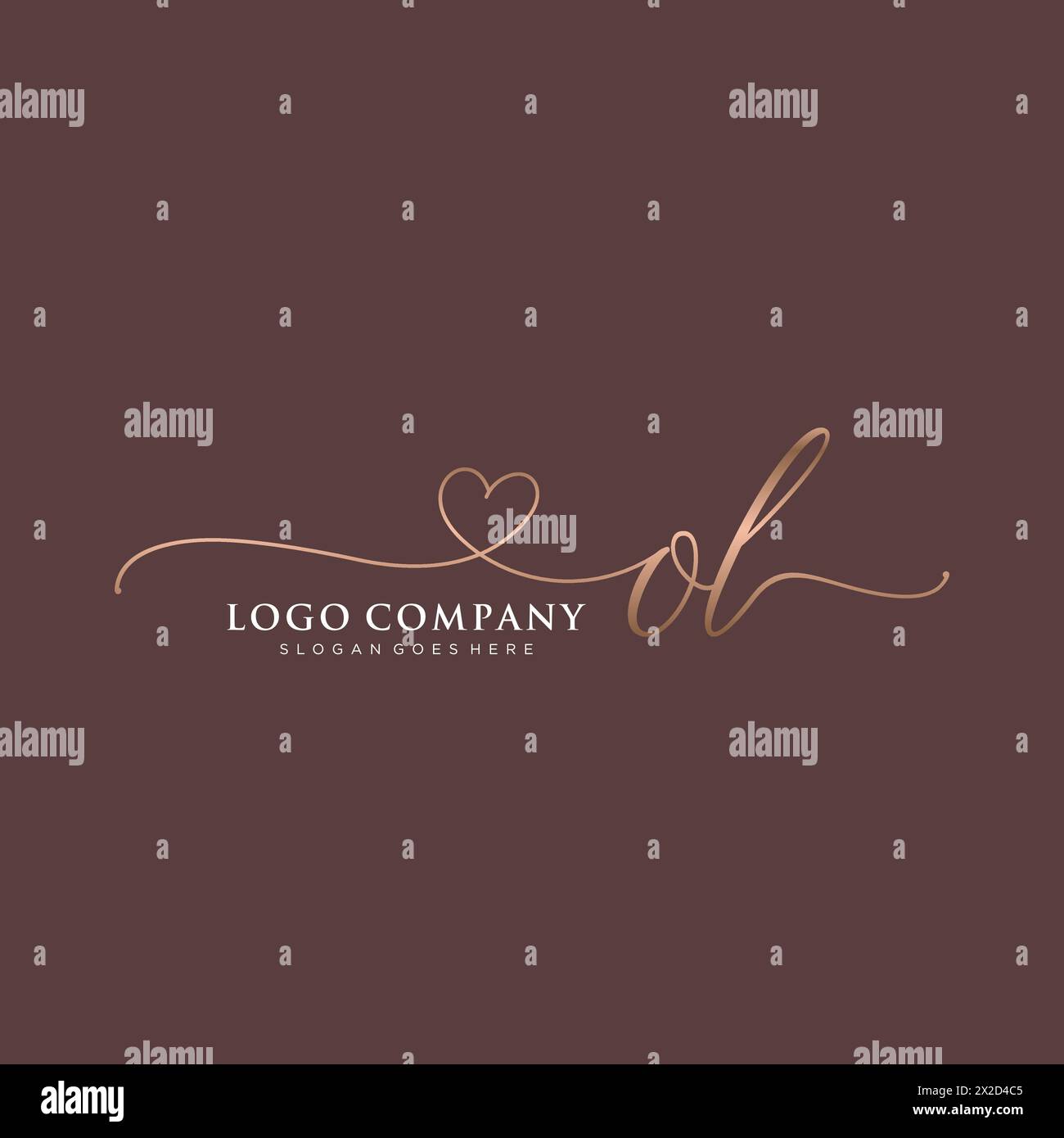 OL Beauty Monogramm und elegantes Logo Stock Vektor