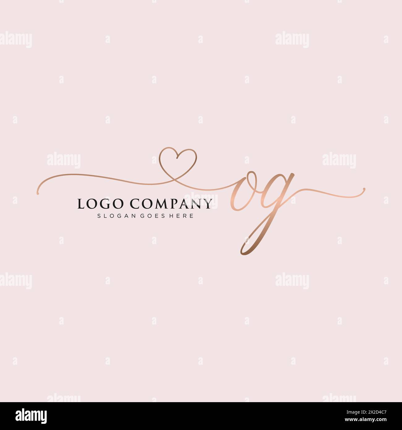 OG Beauty Monogramm und elegantes Logo Stock Vektor
