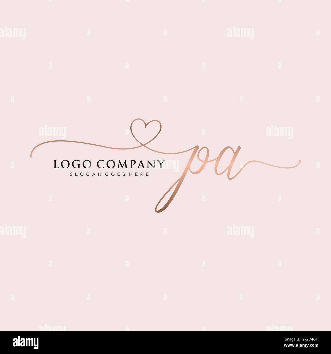 PA Beauty Monogramm und elegantes Logo-Design Stock Vektor