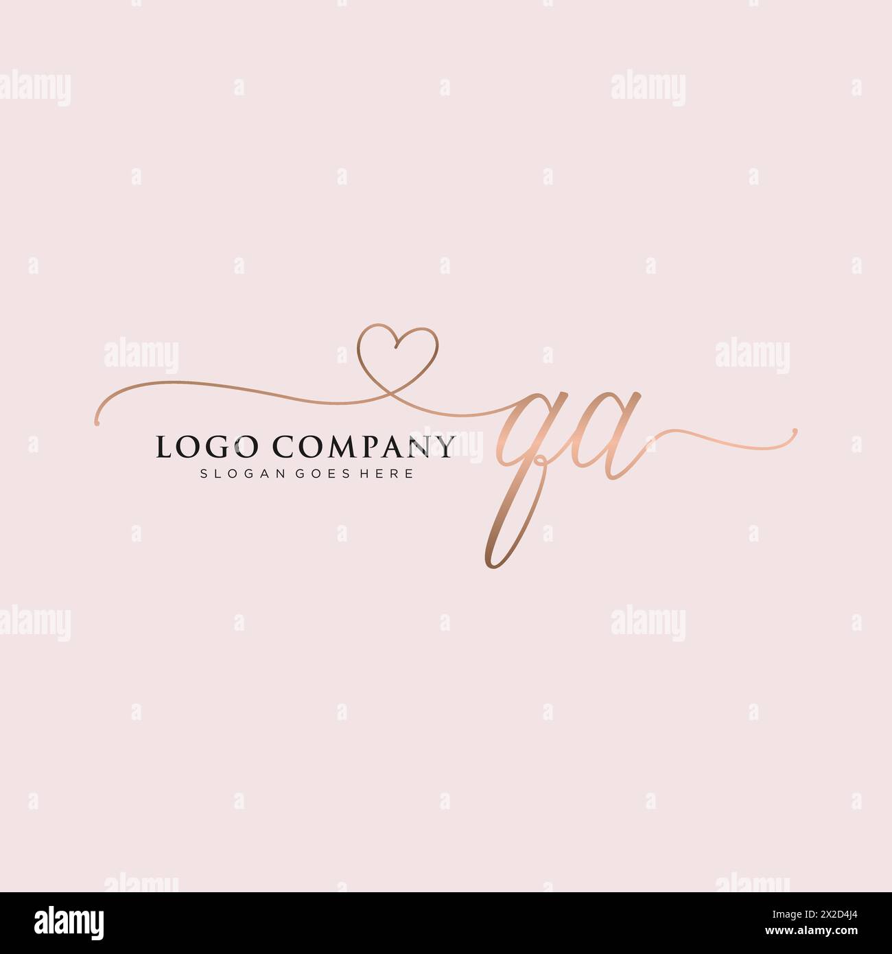 QA Beauty Monogramm und elegantes Logo Stock Vektor