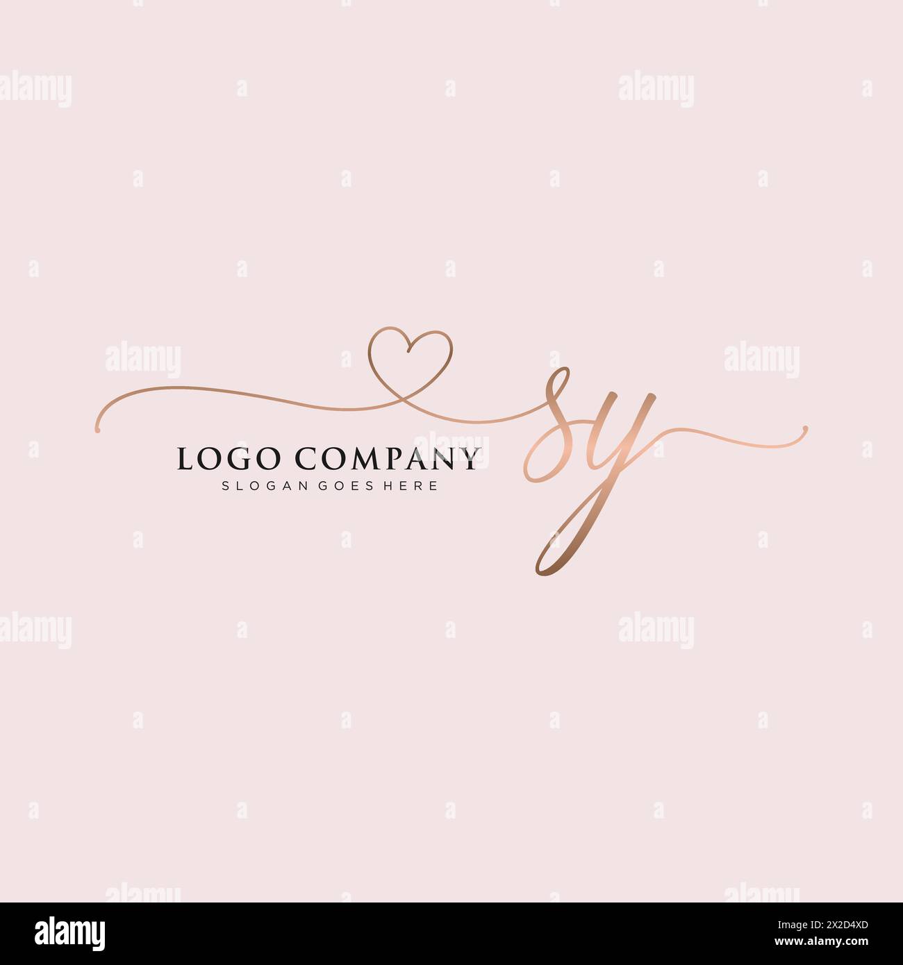 SY Beauty Monogramm und elegantes Logo Stock Vektor