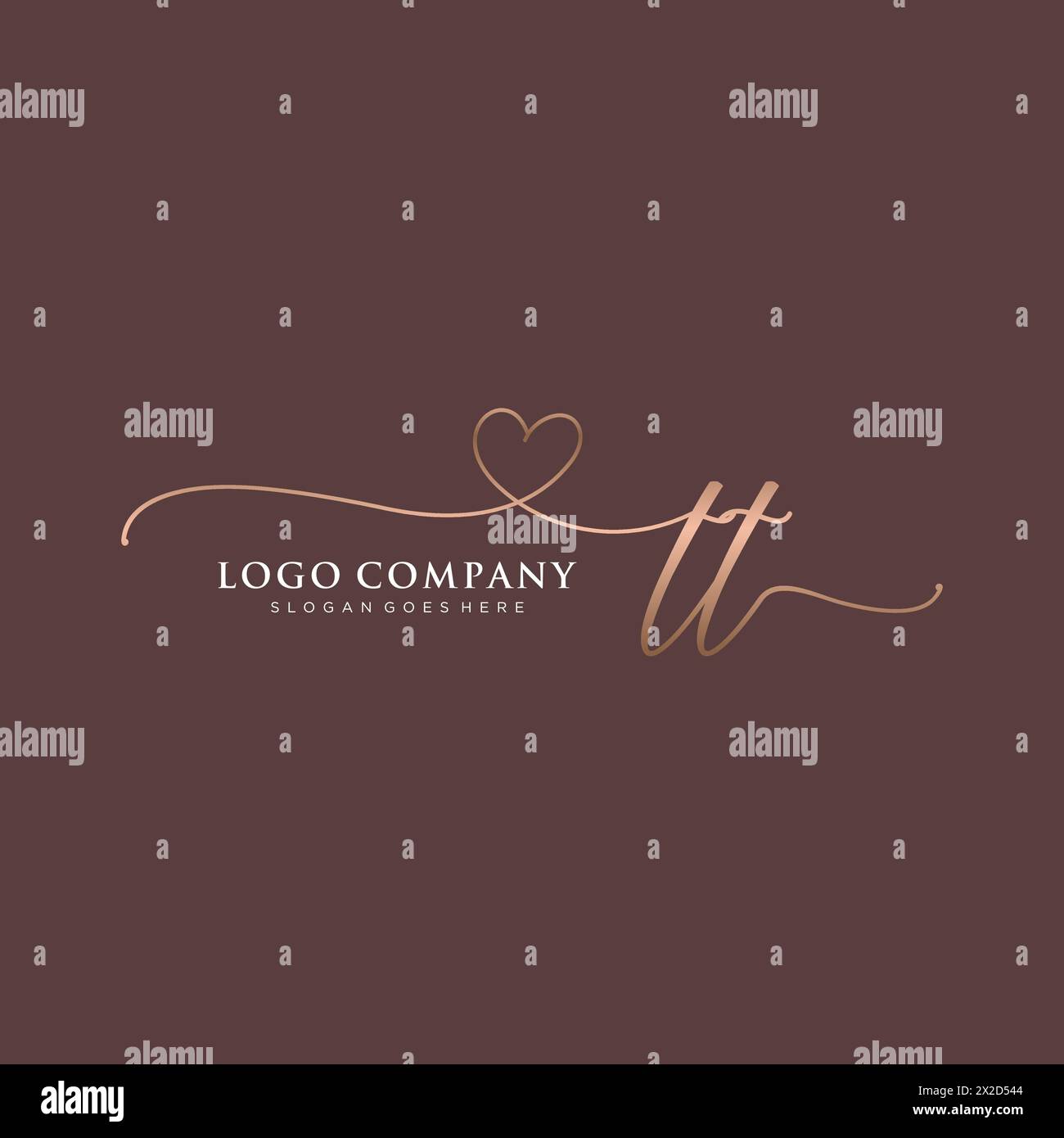 TT Beauty Monogramm und elegantes Logo-Design Stock Vektor
