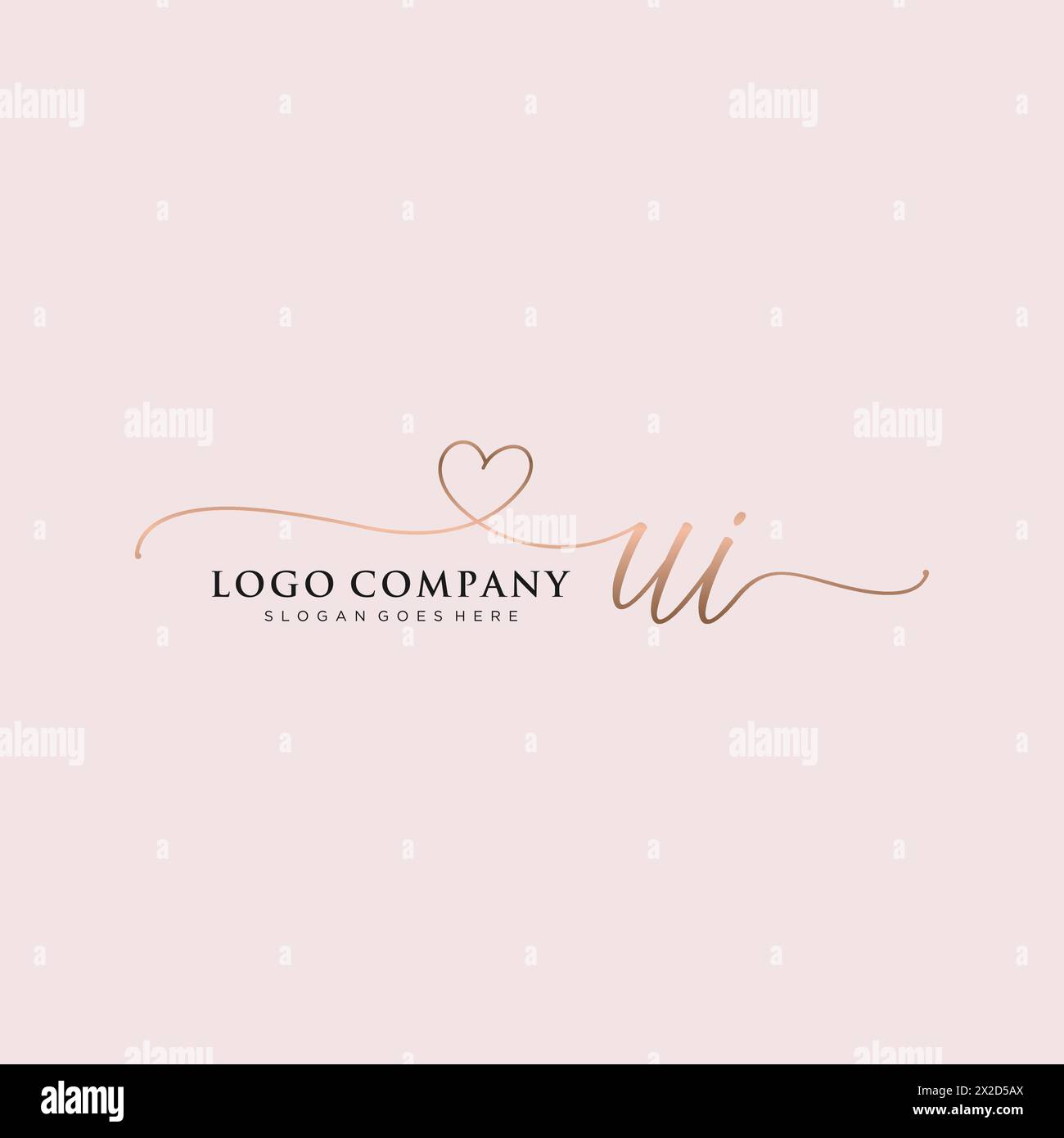 UI Beauty Monogramm und elegantes Logo-Design Stock Vektor