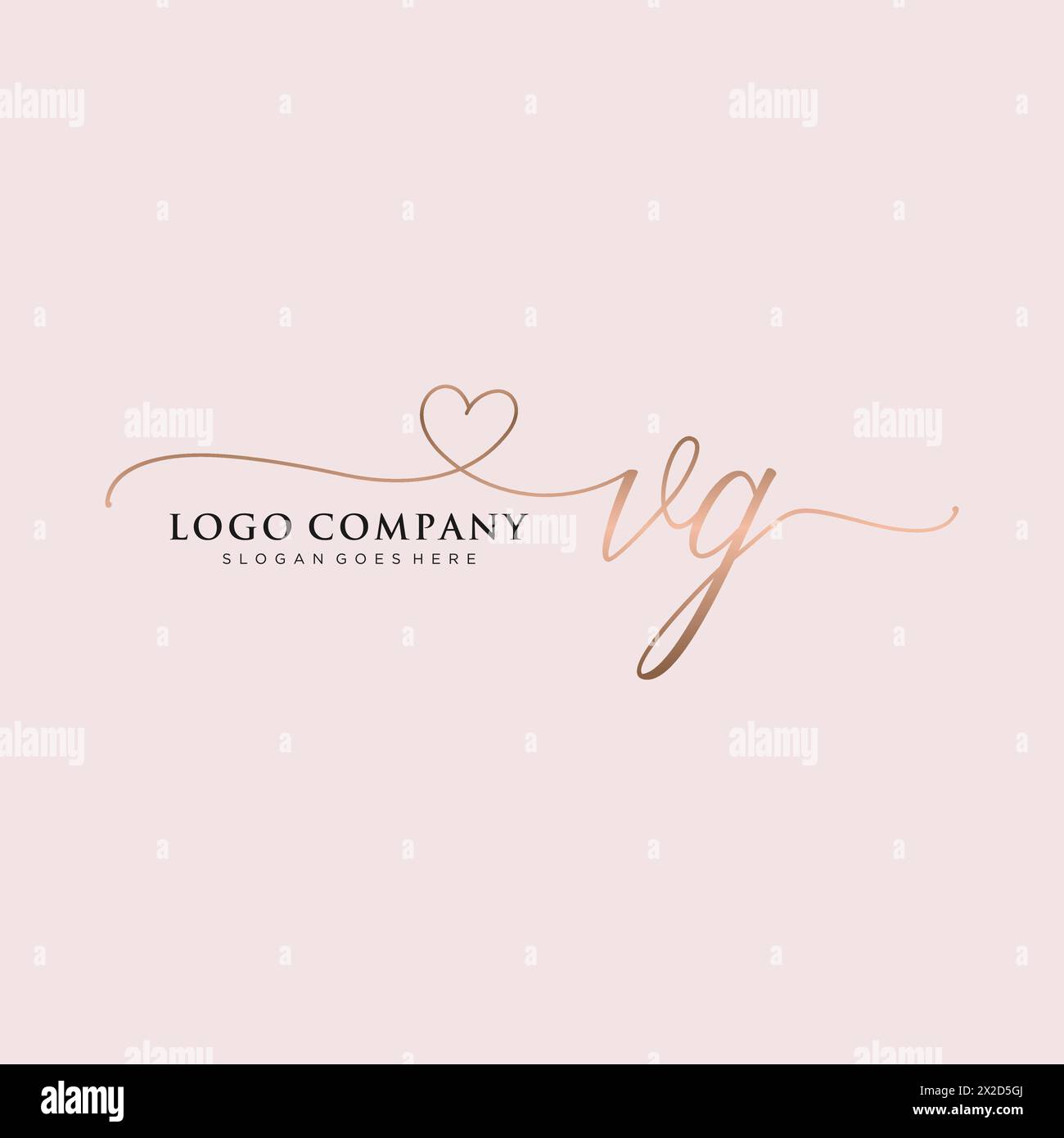 VG Beauty Monogramm und elegantes Logo Stock Vektor