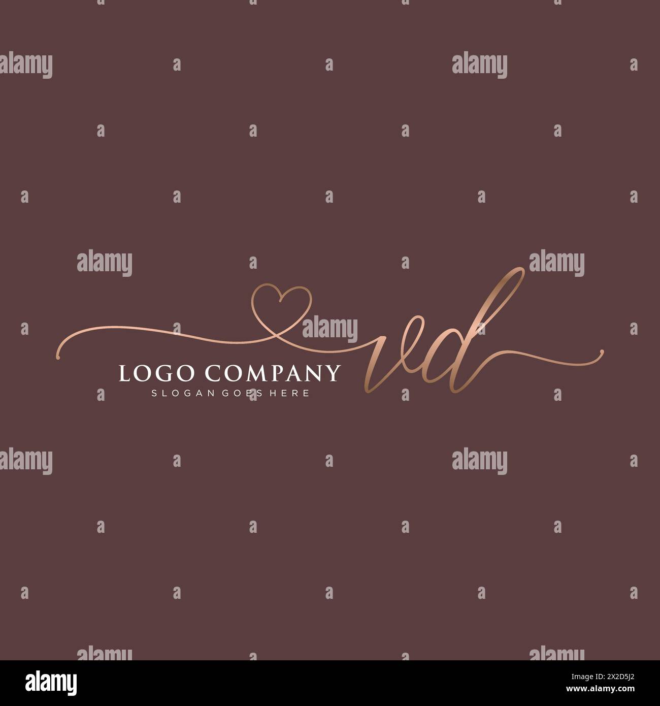 VD Beauty Monogramm und elegantes Logo-Design Stock Vektor