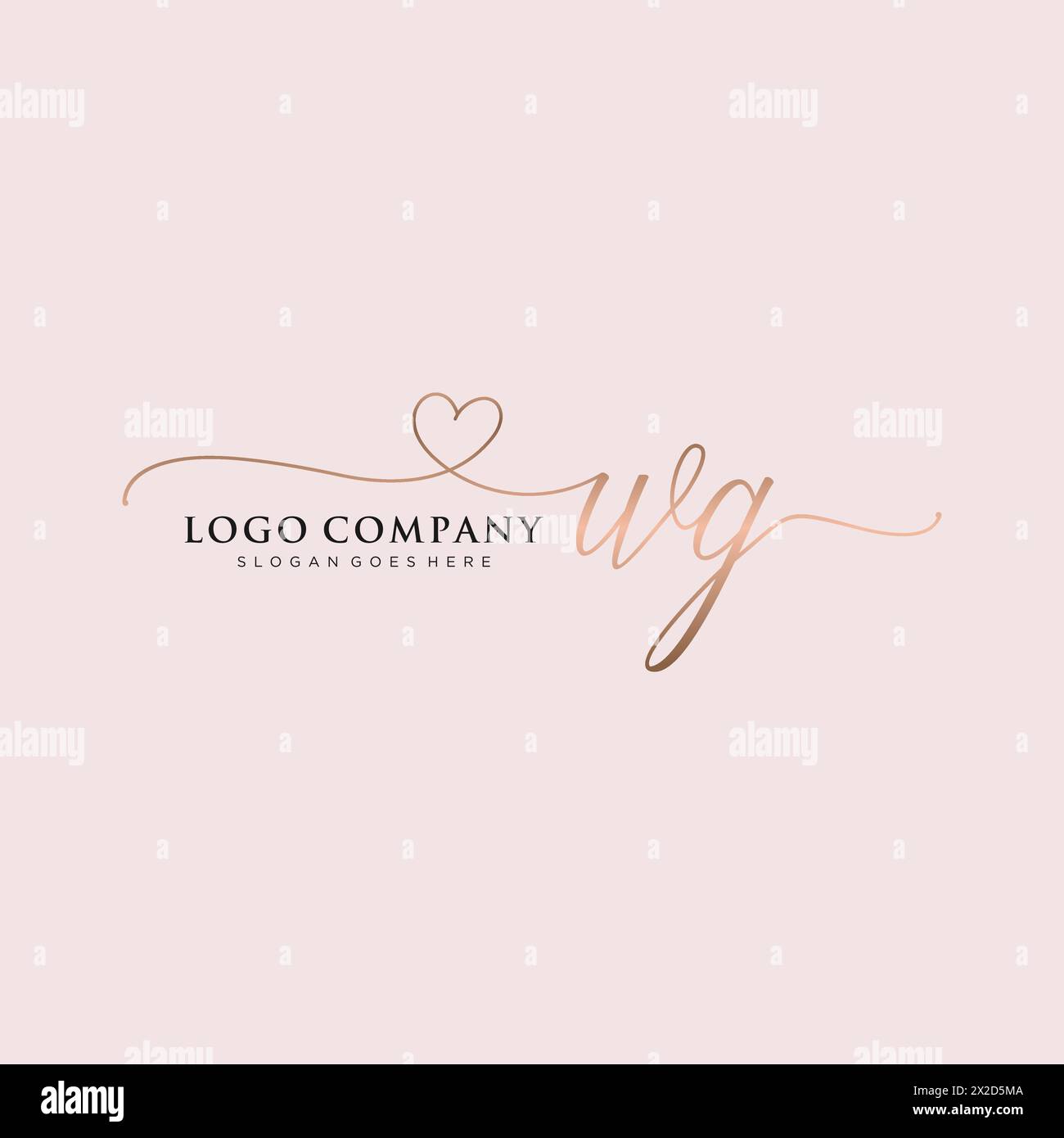 WG Beauty Monogramm und elegantes Logo Stock Vektor