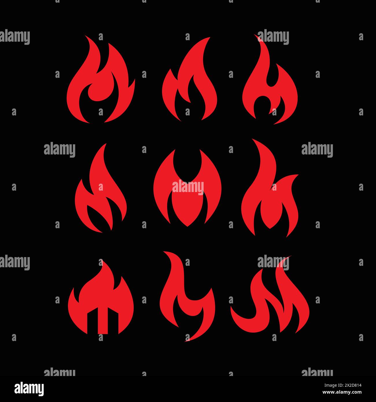 M Feuersymbolgruppe. Brandvektor-Illustration Stock Vektor