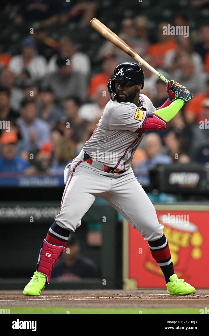 Ronald ACU–A Jr. (13), der am 16. April 2024 im MLB-Baseballspiel zwischen den Atlanta Braves und den Houston Astros spielte Stockfoto