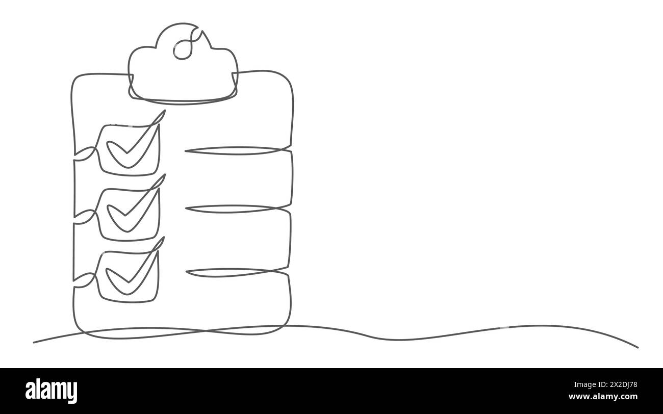 Zwischenablage eine Zeilenzeichnung auf weißem Hintergrund isoliert Stock Vektor