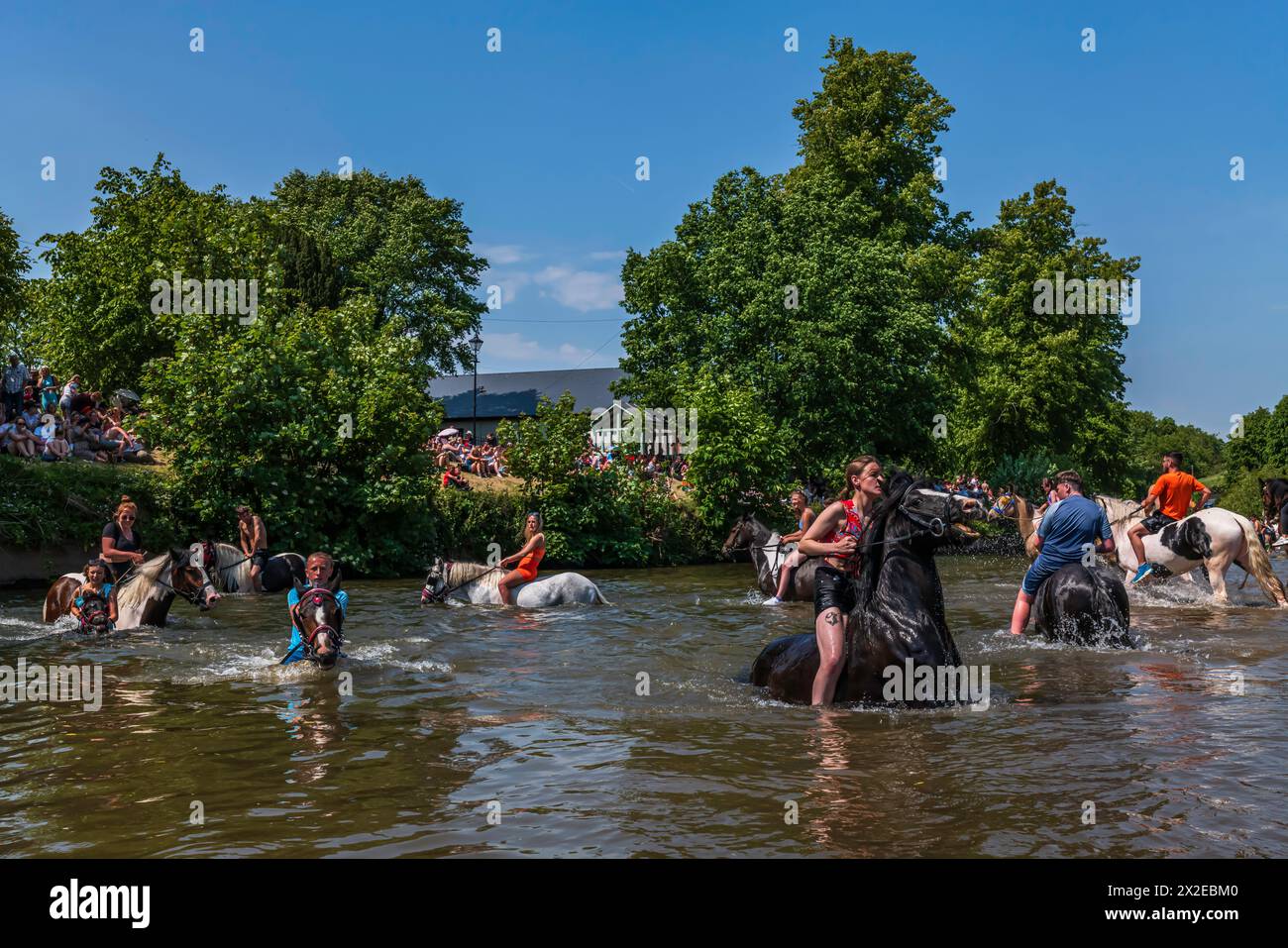 Appleby-in-Westmorland, Cumbria, England, Großbritannien. Juni 2023. In der Region von 10.000 Zigeunern und Reisenden treffen sich zum jährlichen Appleby Horse Fair Stockfoto