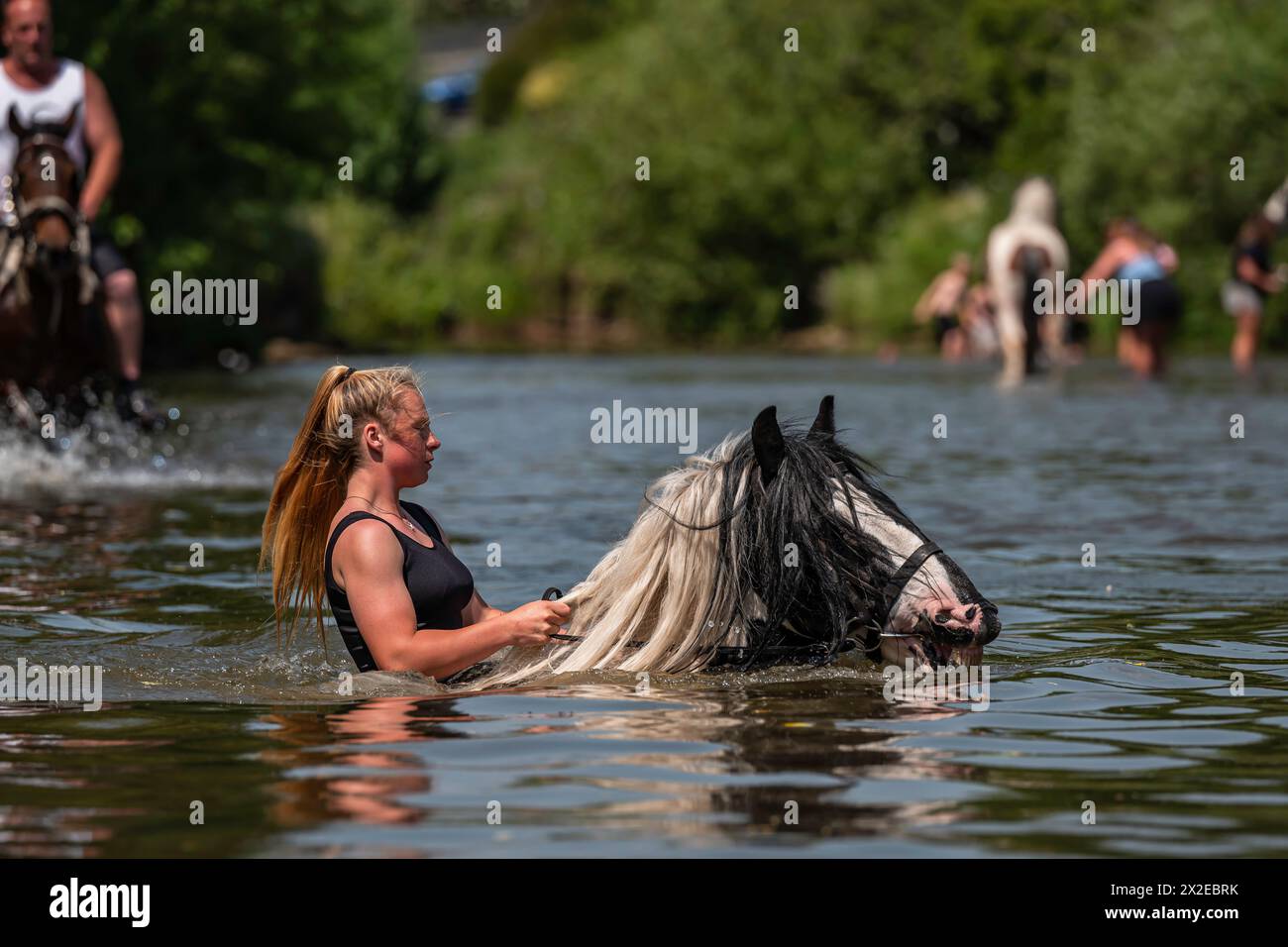 Appleby-in-Westmorland, Cumbria, England, Großbritannien. Juni 2023. In der Region von 10.000 Zigeunern und Reisenden treffen sich zum jährlichen Appleby Horse Fair Stockfoto