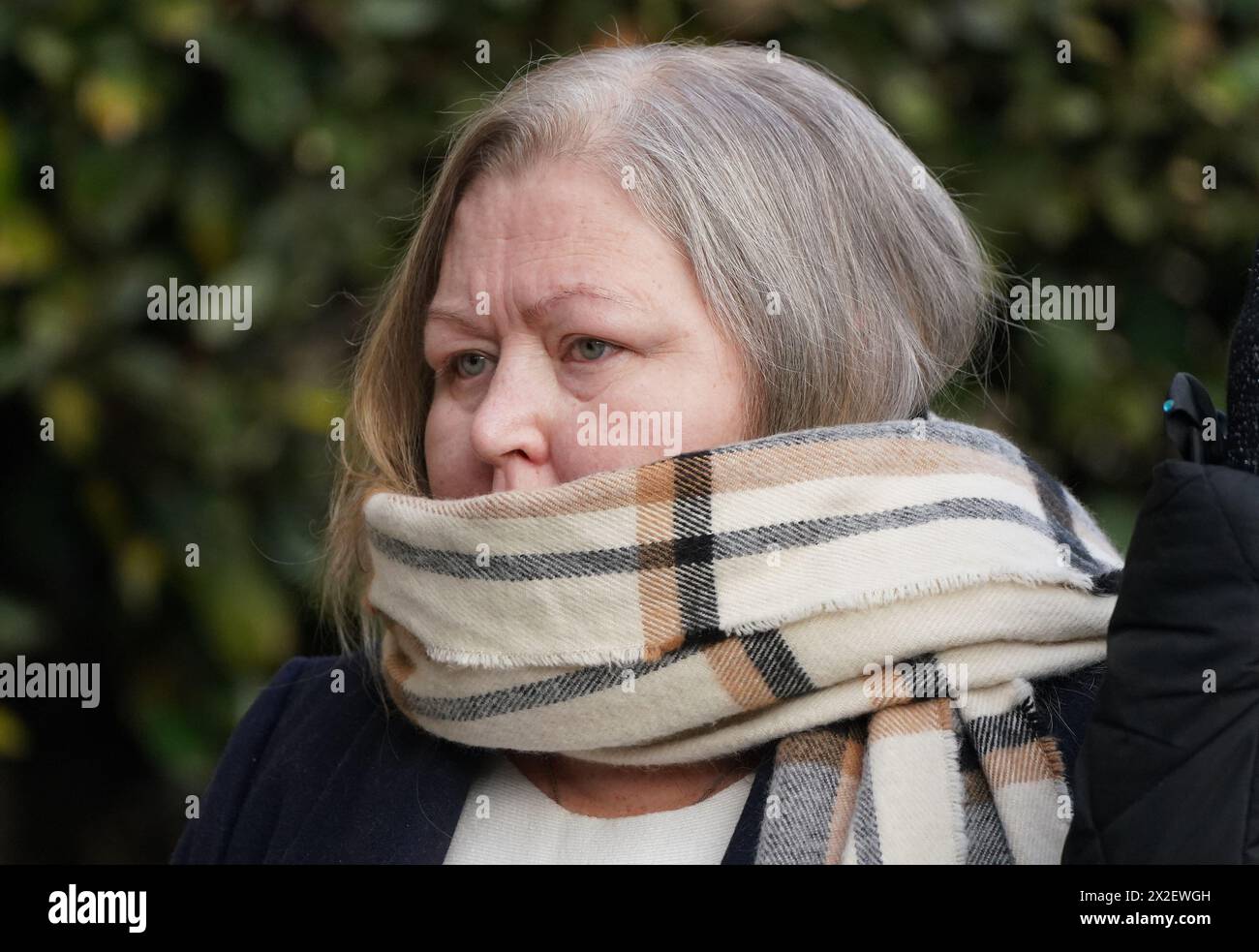 Zuvor unveröffentlichtes Foto von Donna Marie Brand vor dem High Court in Glasgow vom 11/2023. Sie wurde lebenslang inhaftiert und muss mindestens 17 Jahre für den Mord an Caroline Glachan 1996 verbüßen. Ausgabedatum: Montag, 22. April 2024. Stockfoto