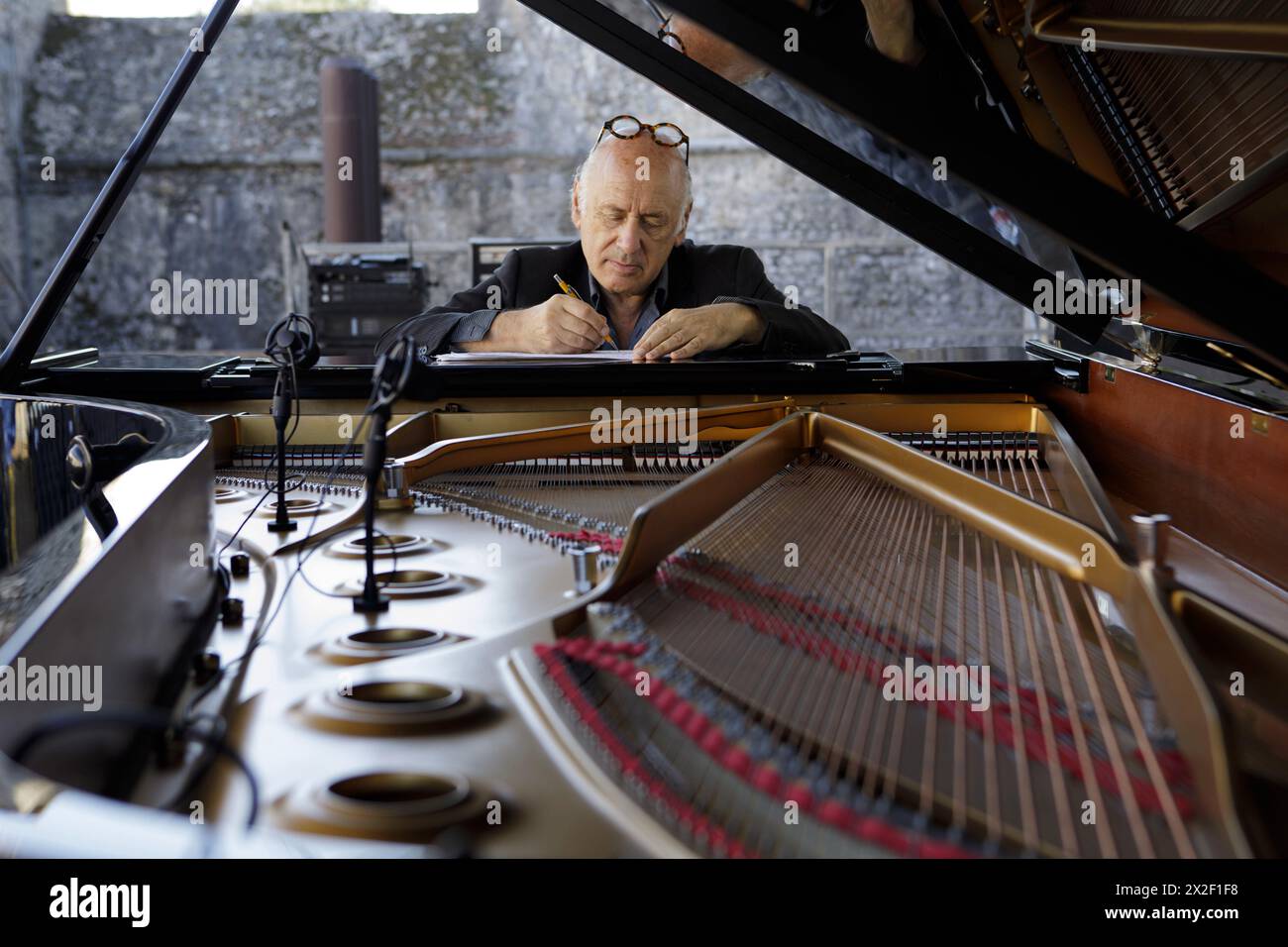 Porträt von Michael Nyman (Komponist) 09/2017 ©Isabella de Maddalena/opale.Photo Stockfoto