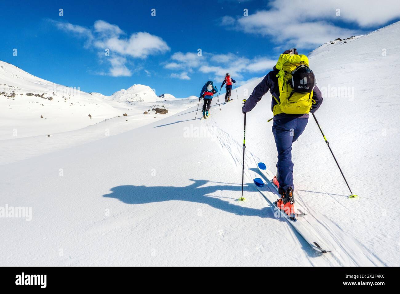 Randonee Skifahren (Skitouren / Skitouren / Alpintouren) im Jotunheim / Jötunheim Nationalpark, Norwegen Stockfoto