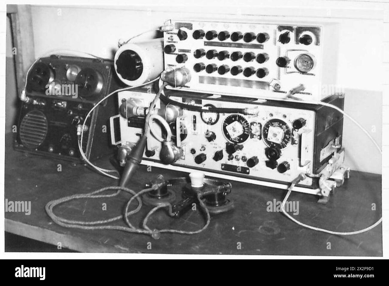 Die Funkstation S.P.F. Mk.1 L.P. reproduziert Signale für militärische Kommunikationszwecke. Stockfoto