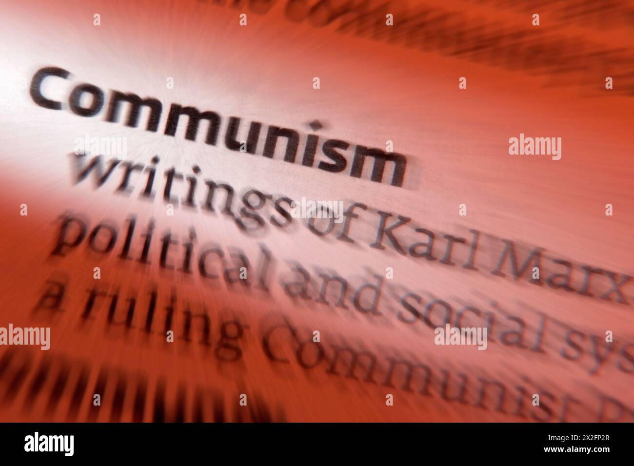 Kommunismus - eine soziopolitische, philosophische und wirtschaftliche Ideologie von links bis links, deren Ziel die Schaffung einer kommunistischen Gesellschaft, eines Sozioöko ist Stockfoto