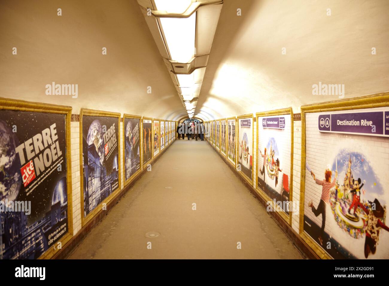 PARIS - 1. JANUAR: Personen in der U-Bahn zu einer U-Bahn-Station, 01. Januar 2010, Paris, Frankreich. Die Pariser Metro hat 14 nummerierte 'große' Linie, plus 2 kurze. Stockfoto