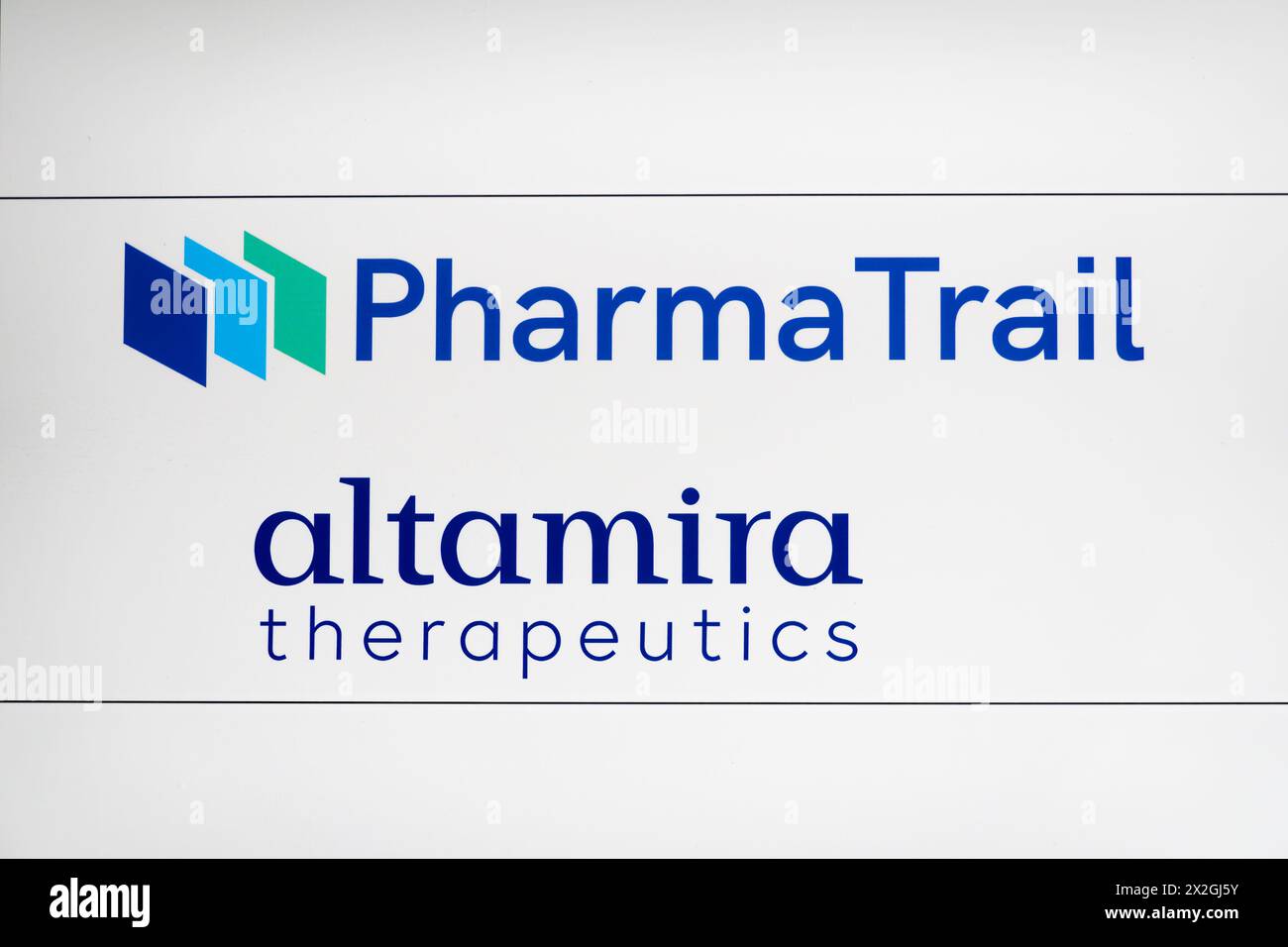 Basel, Schweiz - 20. April 2024: Pharma Trail und Altamira Therapeutics Companies Stockfoto