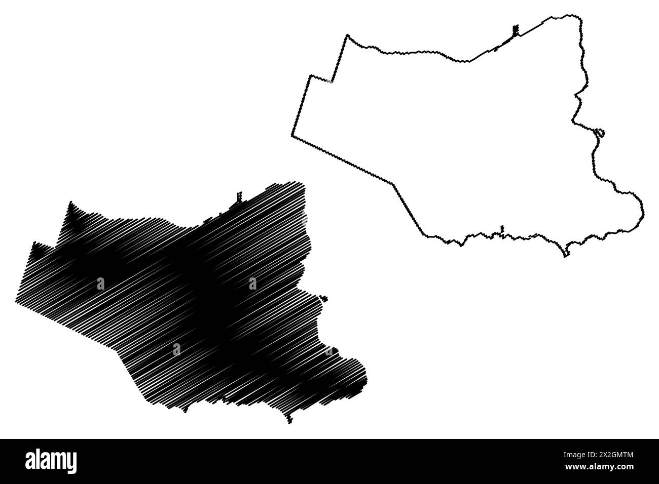 Regionale Gemeinde Niagara (Kanada, Ontario Province, Nordamerika) Kartenvektordarstellung, Scribble Sketch Northumberland Niagara Karte Stock Vektor