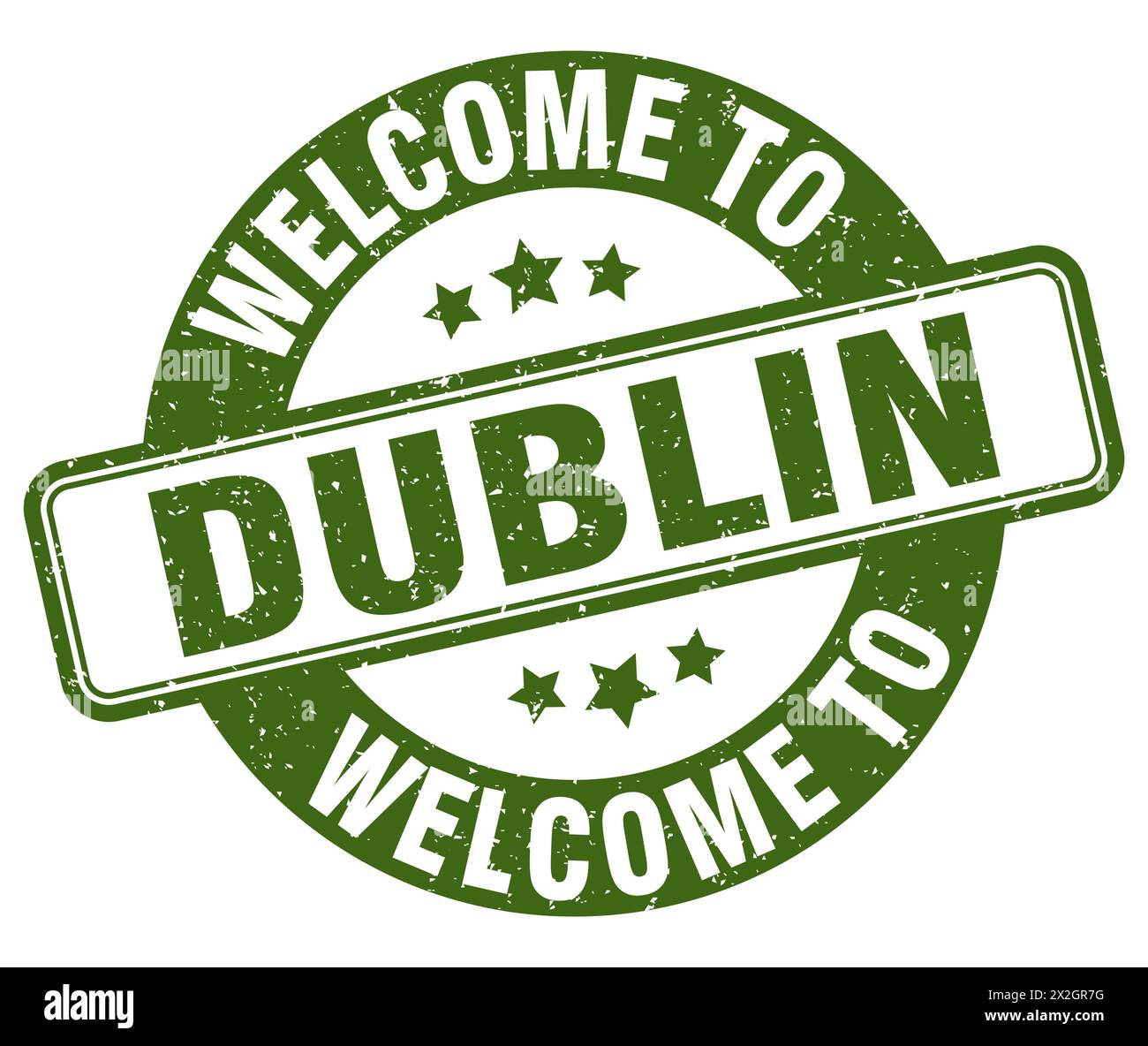 Willkommen bei Dublin STAMP. Dublin rundes Schild isoliert auf weißem Hintergrund Stock Vektor