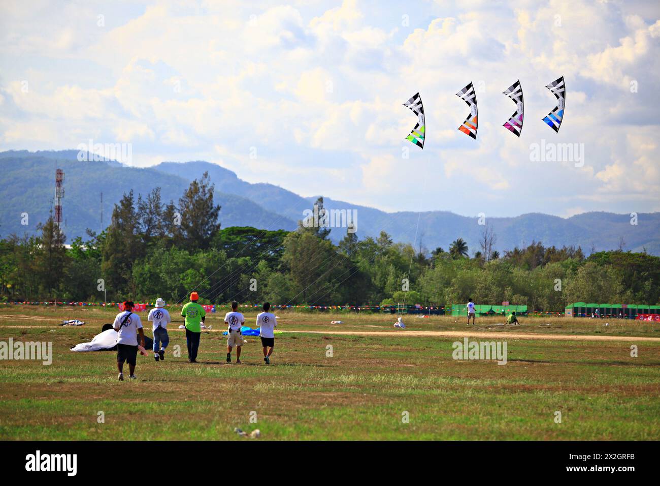 Thailand International Kite Festival am 10. März 2012 im Naresuan Camp, Cha-am, Provinz Phetchaburi Thailand Stockfoto