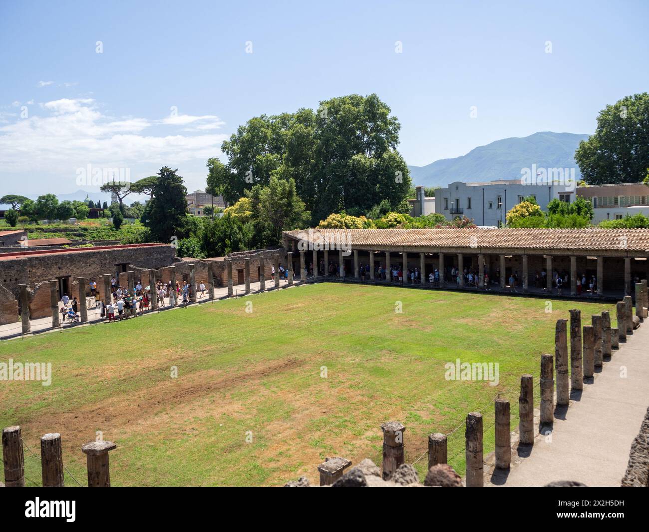 Der Arkadenhof der Gladiatoren, die Ruinen von Pompeji, Stockfoto