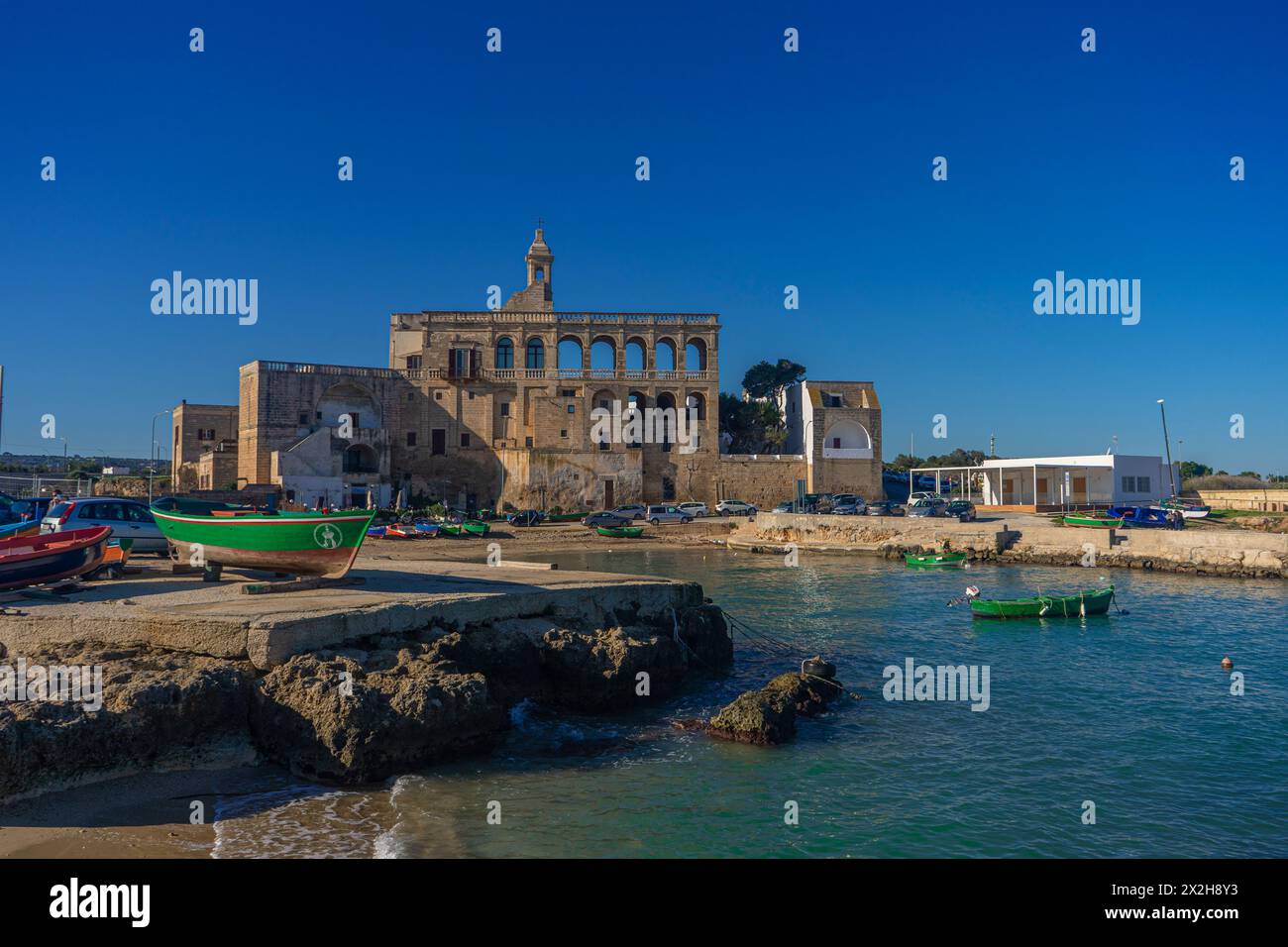 Benediktinerabtei von San Vito. Polignano A Stute. Apulien. Italien. Stockfoto