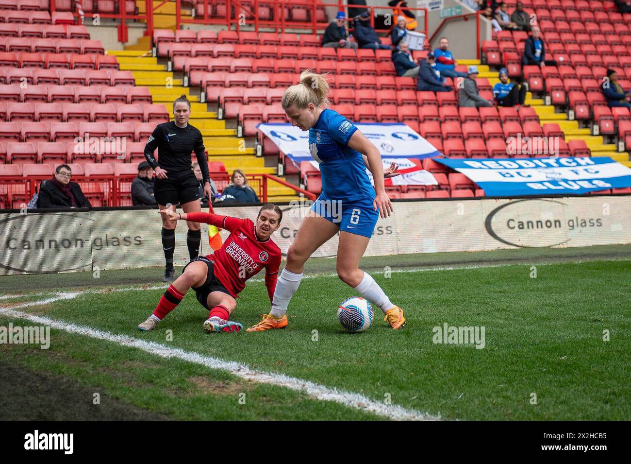 Die Action während der FA Women's Super League 2 (Women's Championship) - Charlton Athletic gegen Birmingham City at the Valley. (Jude Byron/SPP) Credit: SPP Sport Press Photo. /Alamy Live News Stockfoto