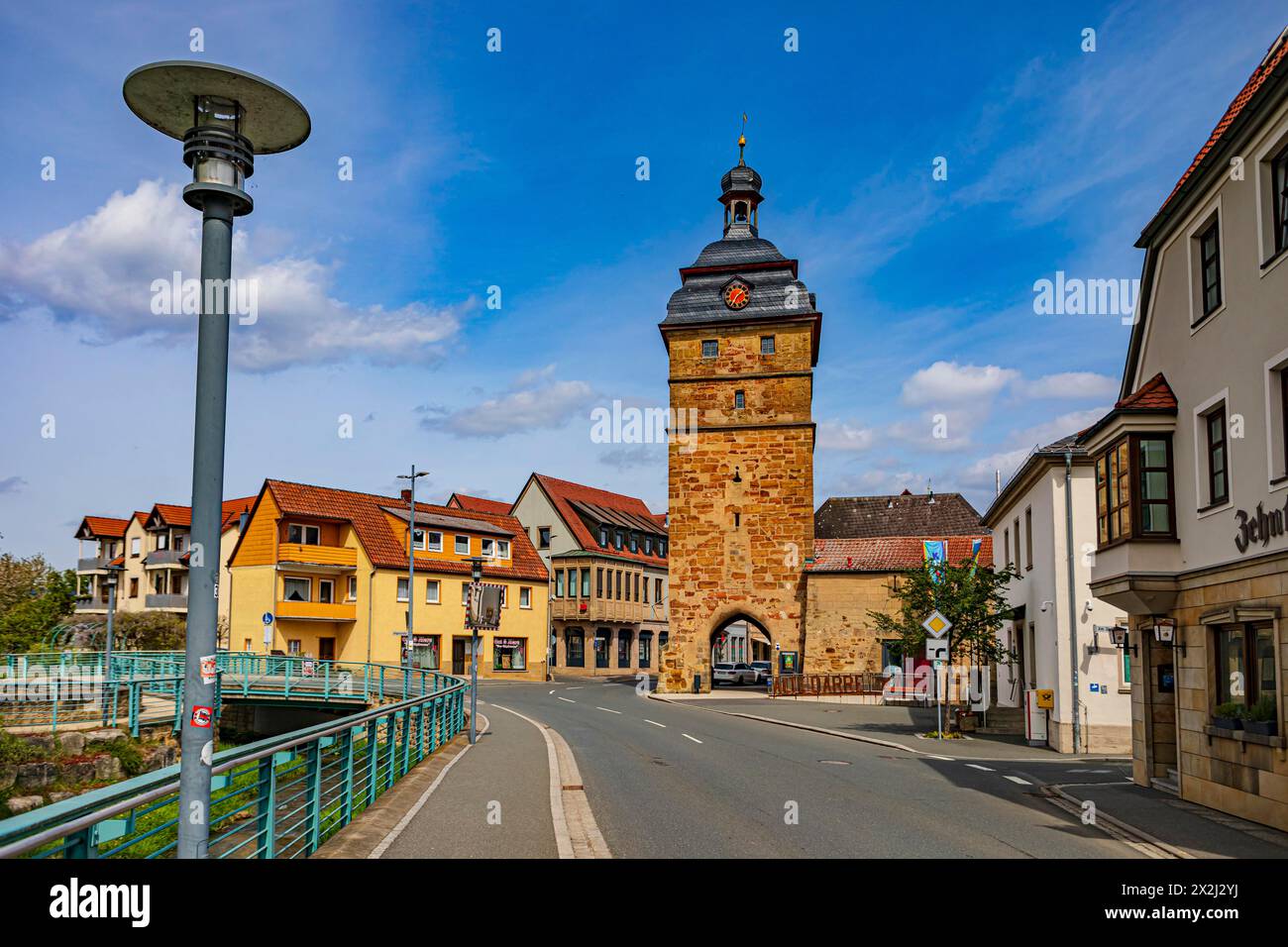 Alter Darre Stadtturm in Bad Staffelstein, Bayern Stockfoto