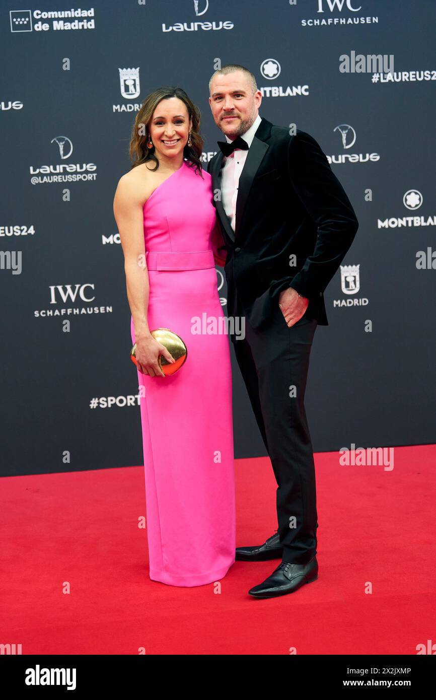 Madrid, Madrid, Spanien. April 2024. Jessica Ennis-Hill, Andy Hill nimmt am 22. April 2024 an den Laureus World Sports Awards Madrid 2024 – Roter Teppich im Palacio de Cibeles in Madrid, Spanien Teil (Foto: © Jack Abuin/ZUMA Press Wire) NUR ZUR REDAKTIONELLEN VERWENDUNG! Nicht für kommerzielle ZWECKE! Quelle: ZUMA Press, Inc./Alamy Live News Stockfoto