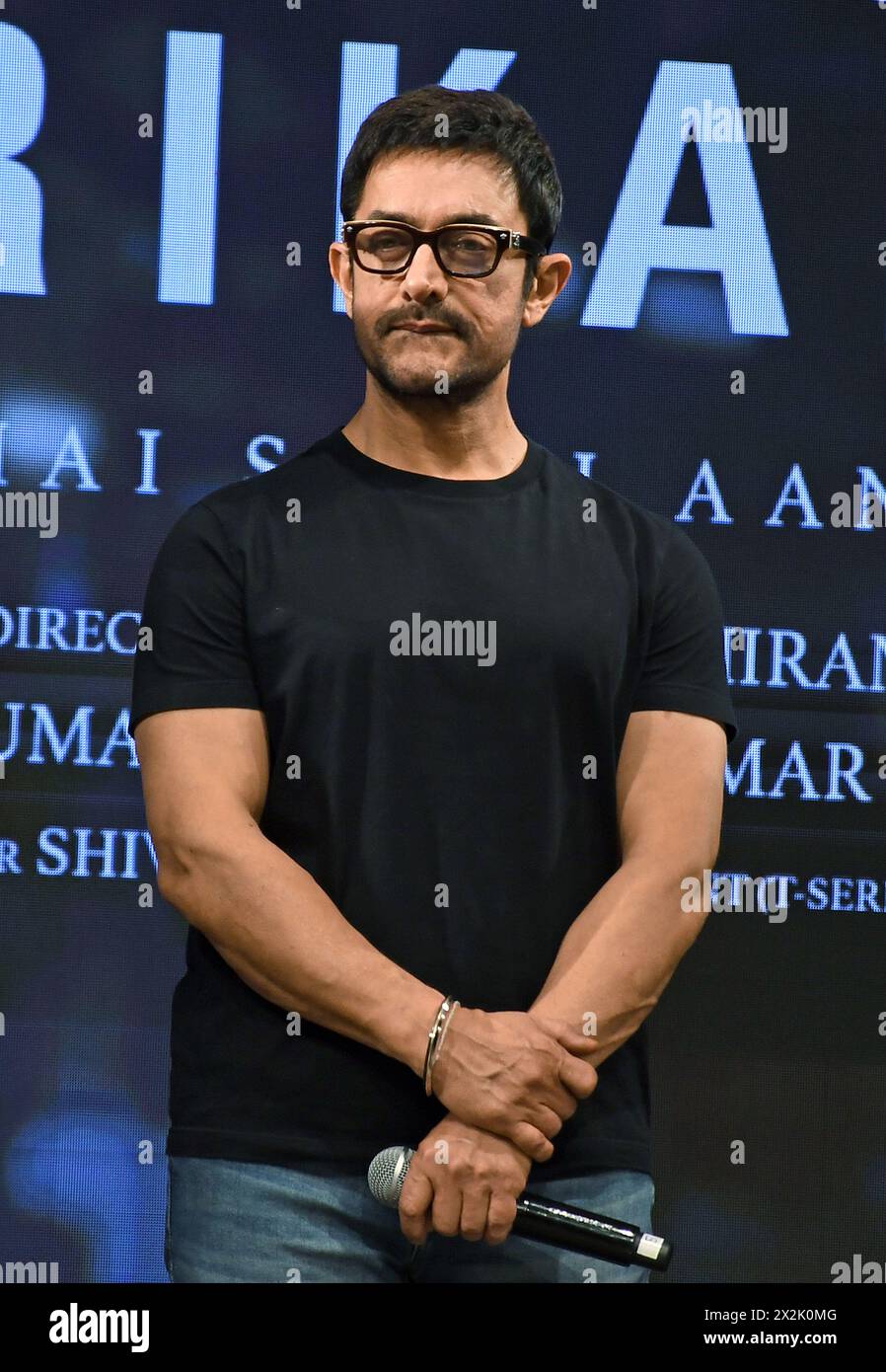 Mumbai, Indien. April 2024. Bollywood-Schauspieler und Filmemacher Aamir Khan wurde während der Liedeinführung des kommenden Films „Srikanth“ in Mumbai gesehen. (Foto: Ashish Vaishnav/SOPA Images/SIPA USA) Credit: SIPA USA/Alamy Live News Stockfoto