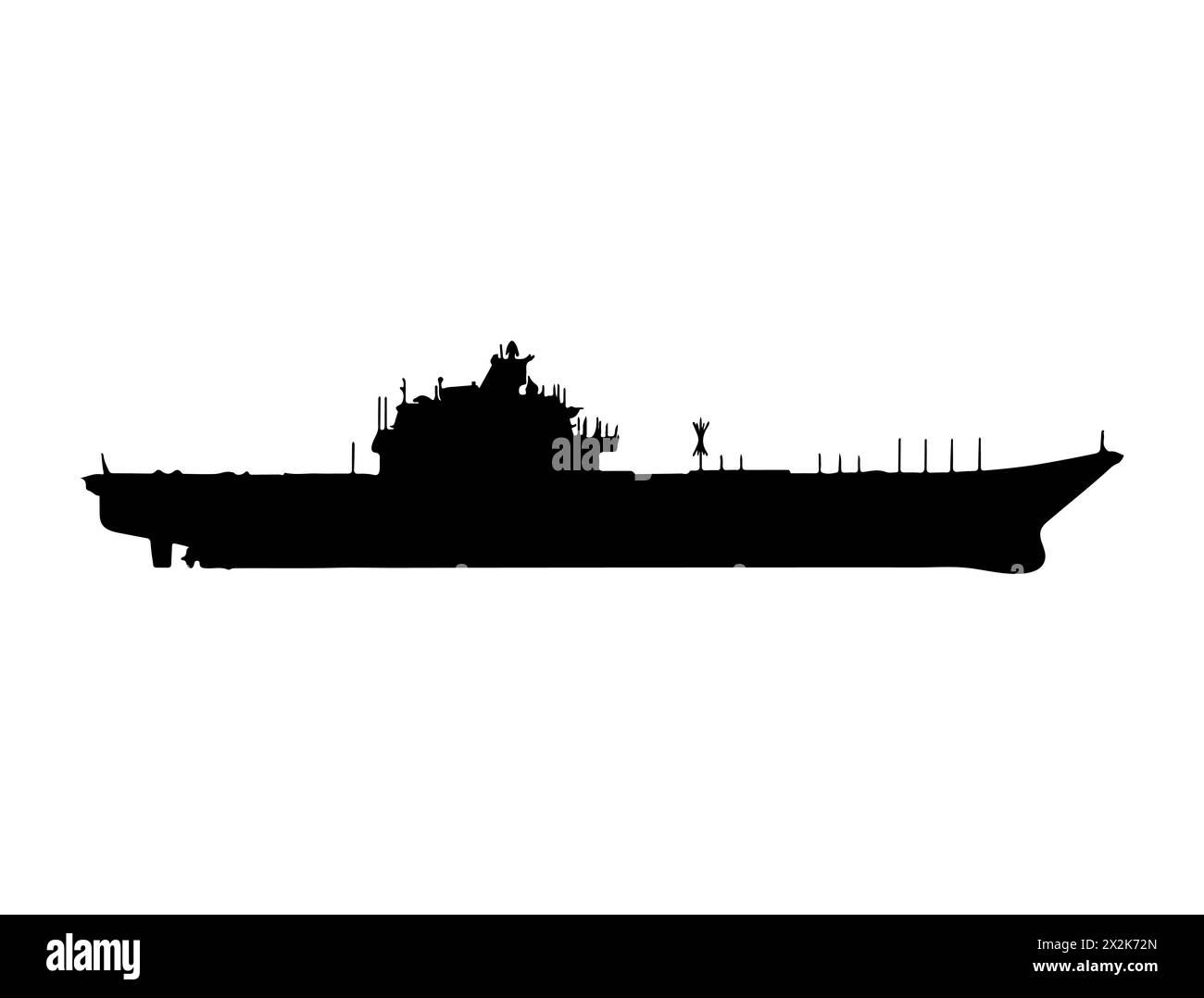 Flugzeugträger Silhouette Vektorkunst Stock Vektor