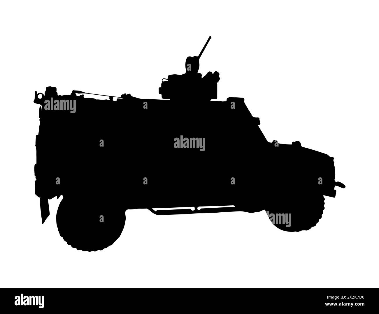 Military Truck Silhouette Vektorkunst Stock Vektor