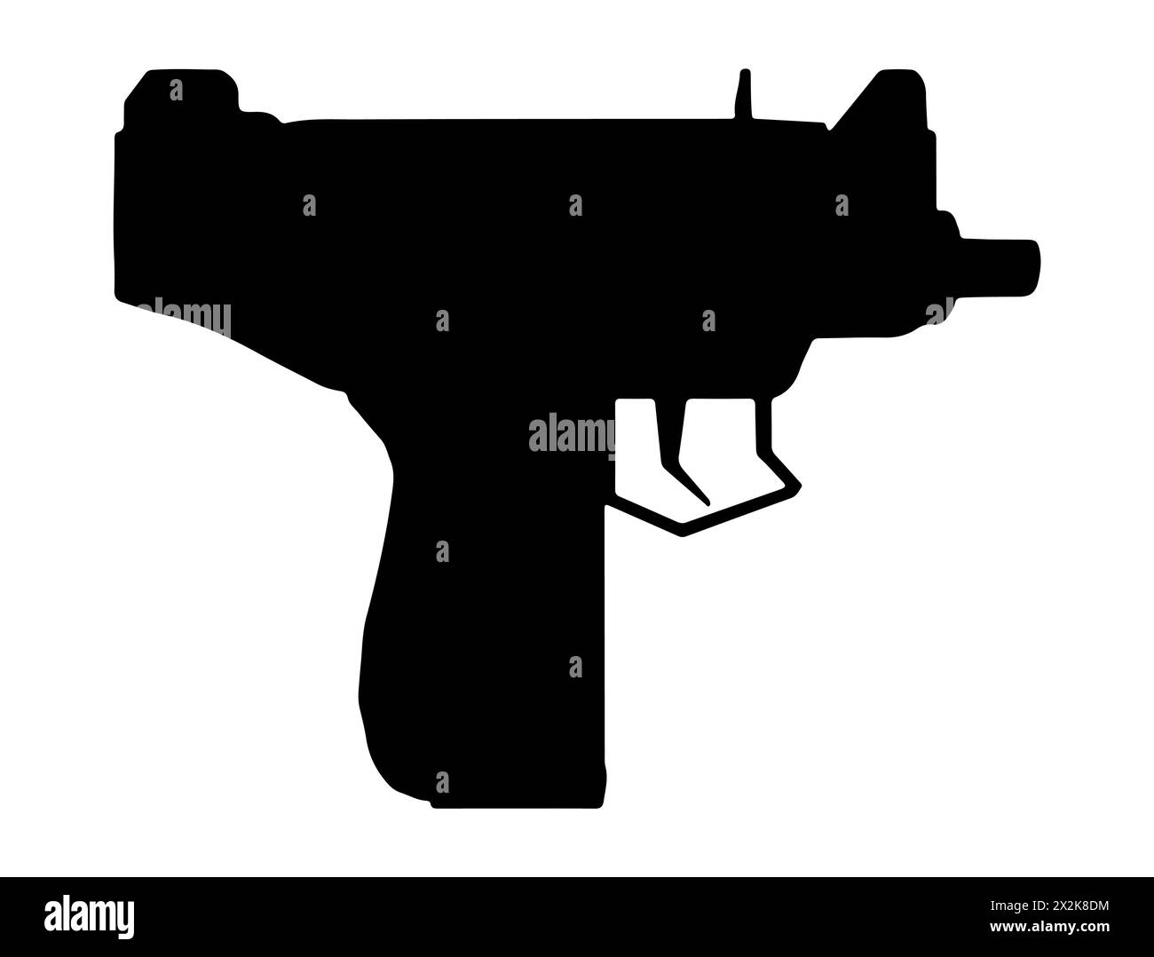 Uzi Maschinenpistole Silhouette Vektorkunst Stock Vektor