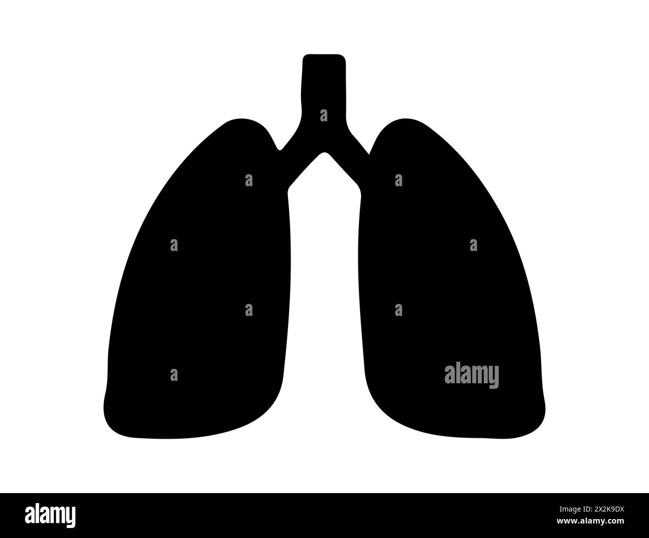 Menschliche Lungen-Silhouettenvektorkunst Stock Vektor