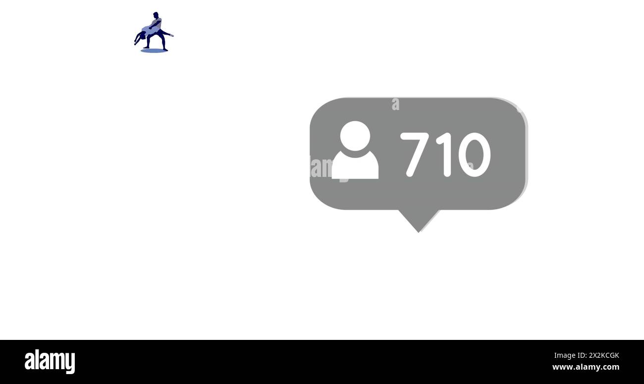 Bild des Mediensymbols über weißem Hintergrund Stockfoto