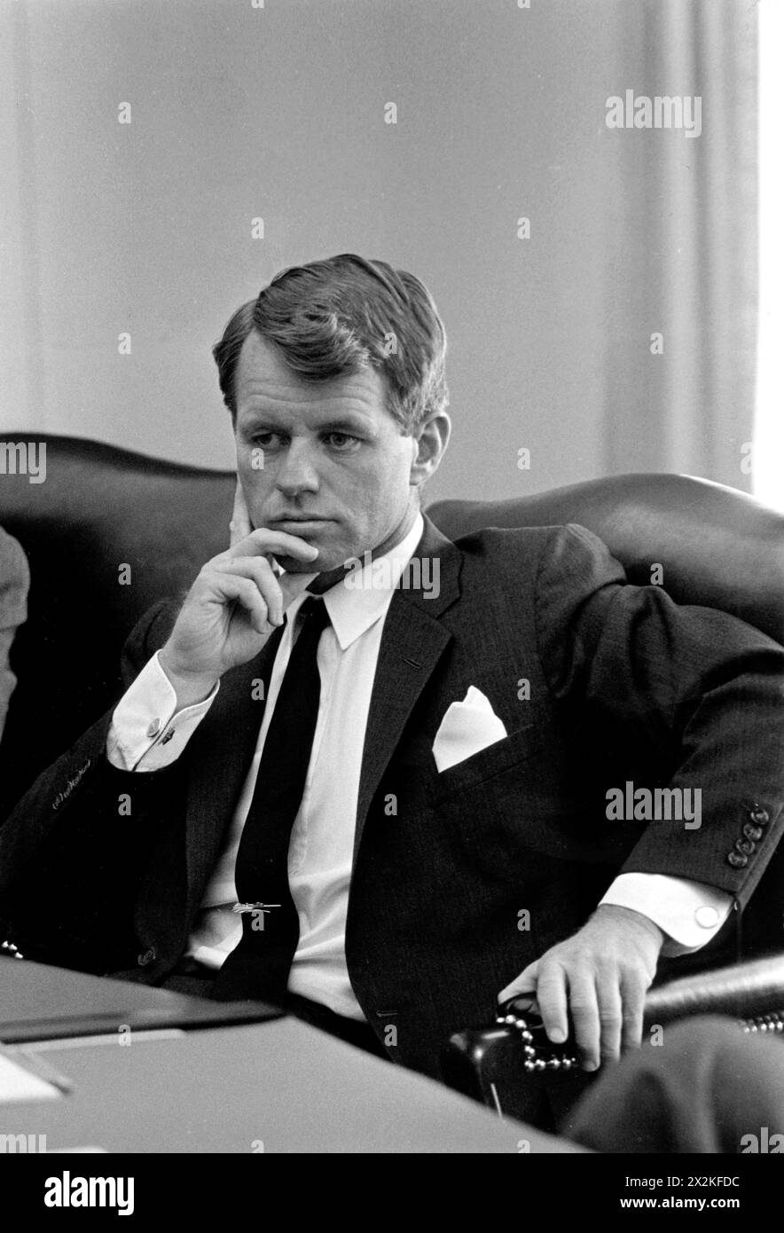 Robert F. Kennedy, Cabinet Room, Weißes Haus, Washington DC, 28. Januar, 1964 Stockfoto