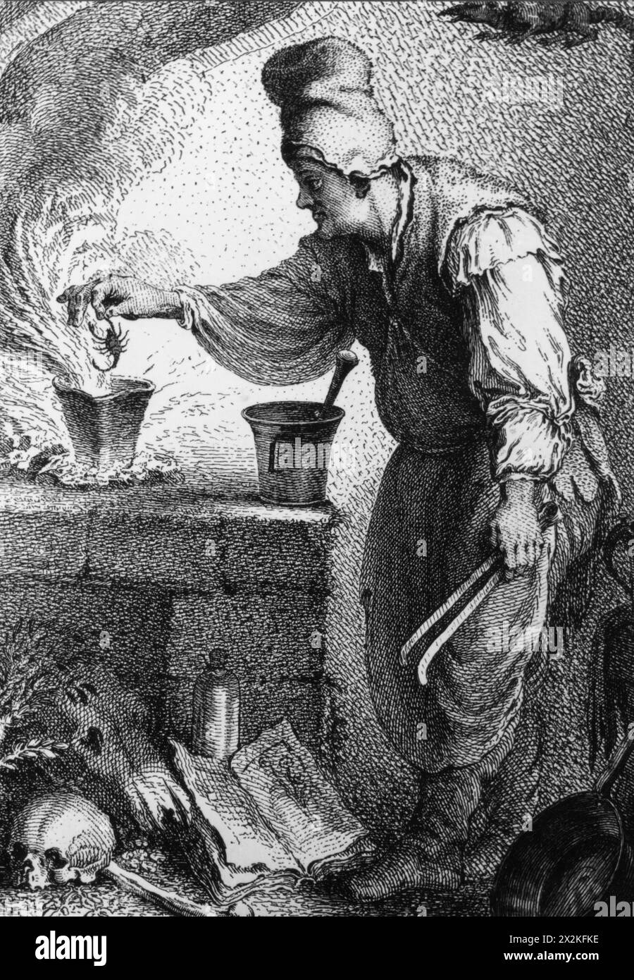 Schmid, Martin Johann, deutscher Alchemist, Ätzen von Ferdinand Landerer, 1769, ADDITIONAL-RIGHTS-CLEARANCE-INFO-NOT-AVAILABLE Stockfoto