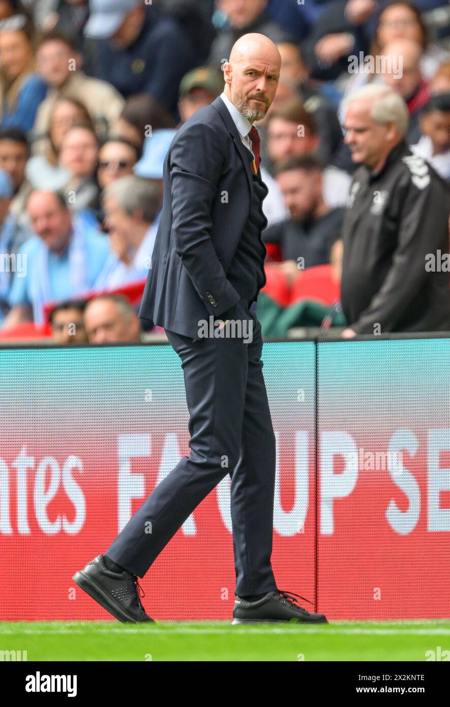 London, Großbritannien. April 2024. 21. April 2024 - Manchester United gegen Coventry City - FA Cup Halbfinale - Wembley. Manchester United Manager Erik Ten Hag. Bildnachweis: Mark Pain/Alamy Live News Stockfoto